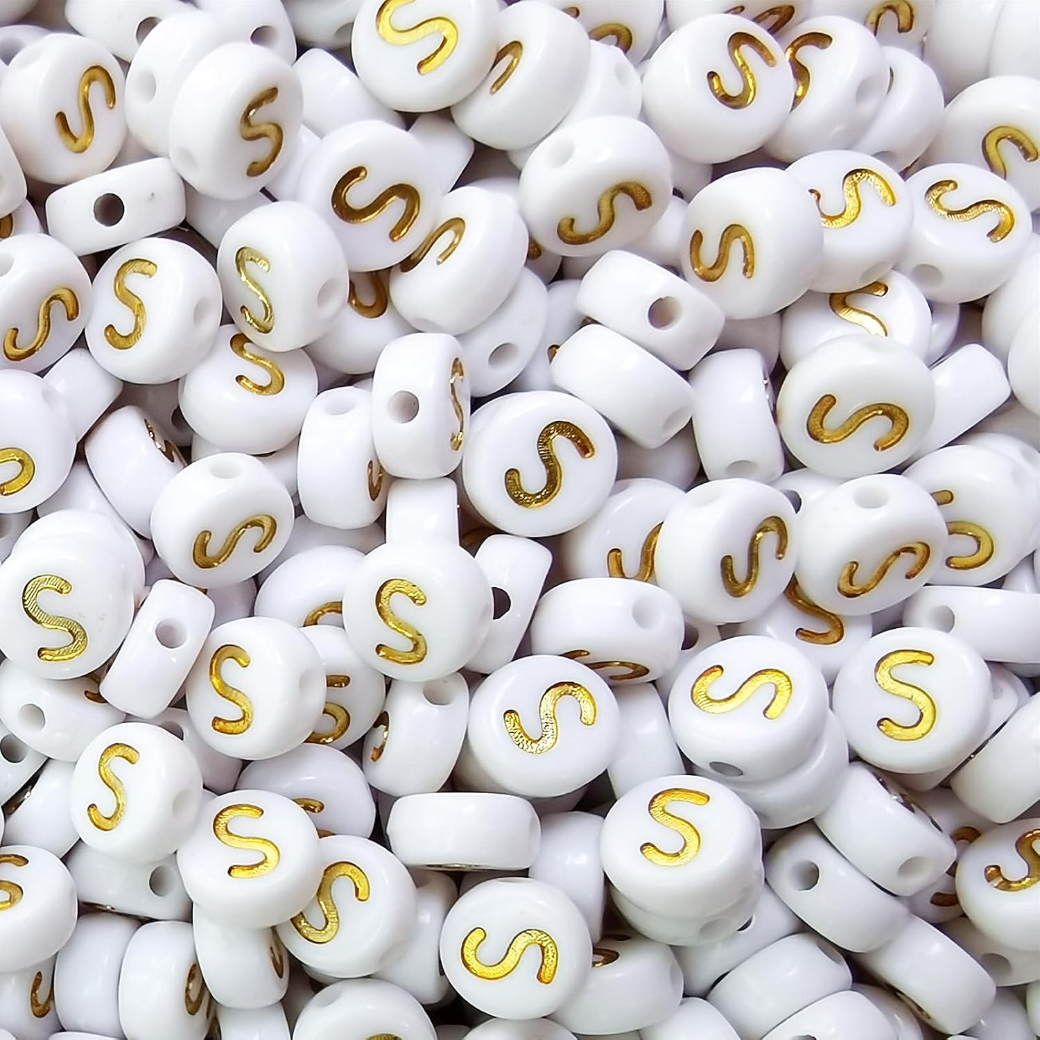 Amaney Letter Beads R 100pcs 7×4mm White Round Acrylic Black Alphabet for Jewelry Making