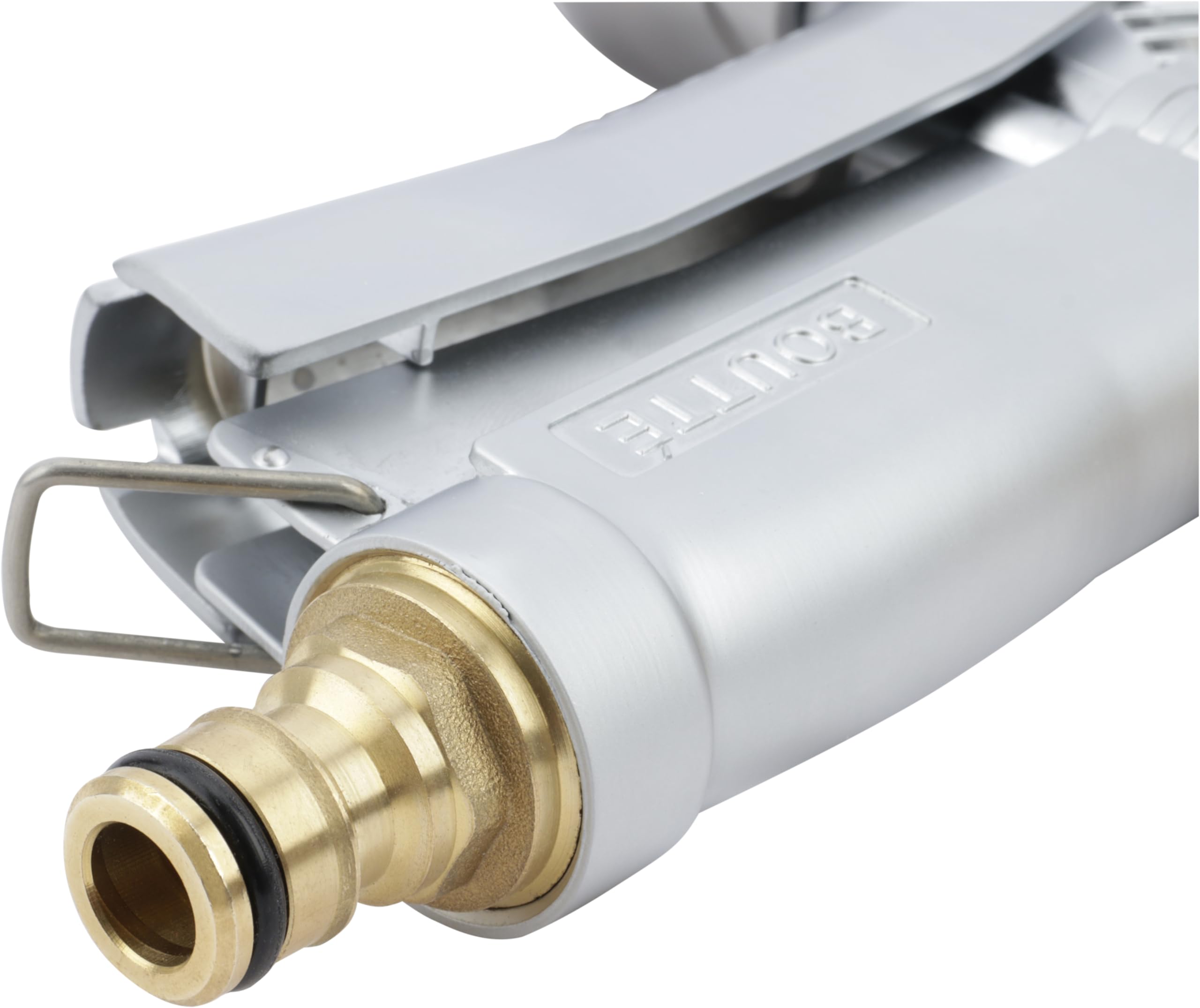 Boutté PPFR d'arrosage 100% métal Pistolet pomme multifonction avec raccord rapide, Argent
