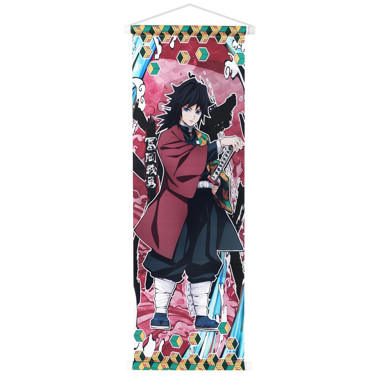 Wirhaut Demon Slayer Scroll Poster, Anime Artistic Wall Decor Piece, Traditional Japanese-Style Wall Art for Living Room or Bedroom