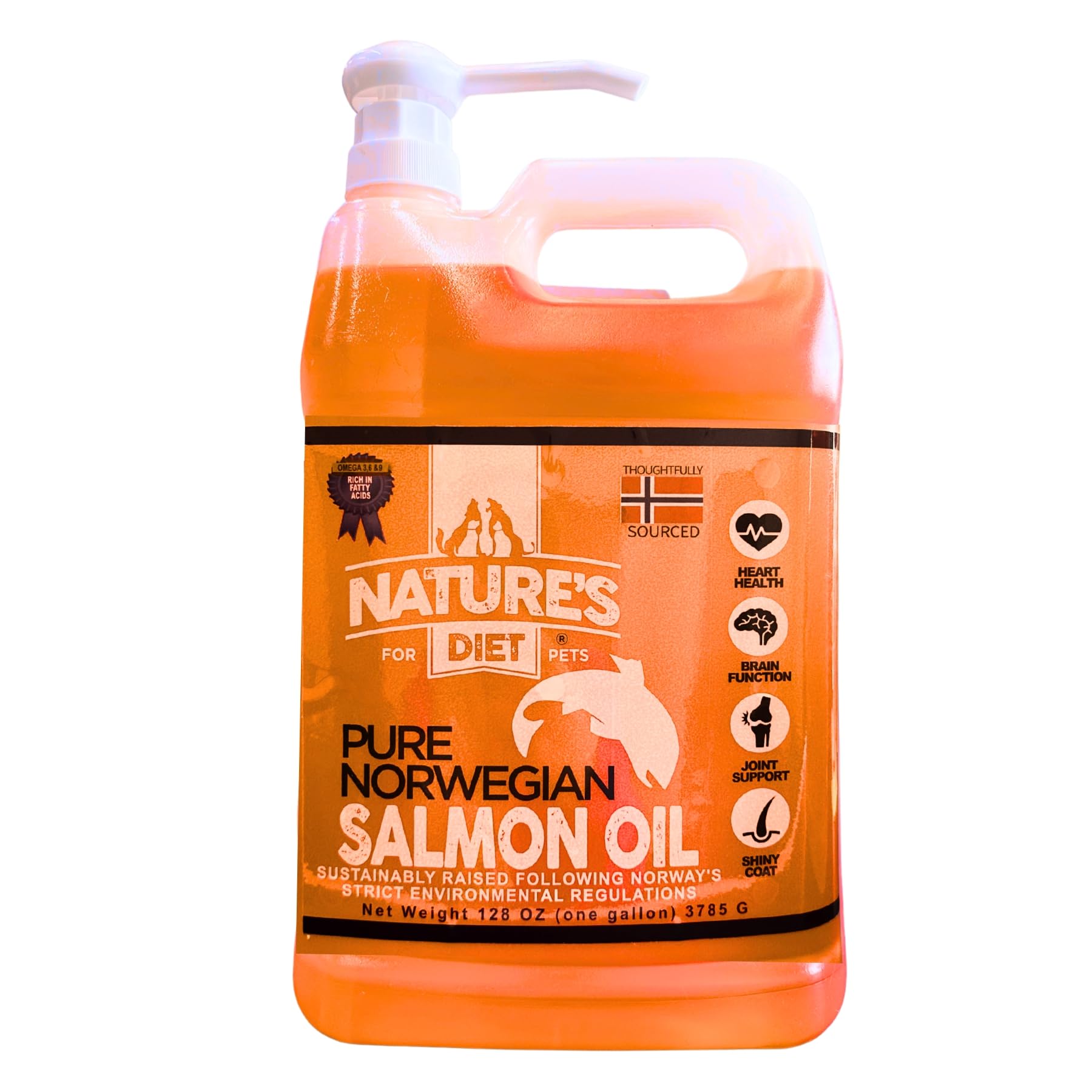 Nature's Diet Pet 32 oz Norwegian Salmon Oil Dogs & Cats - Natural Support for Joint Function Immune Heart Health Appetite Skin & Coat Omega 3 6 9 Liquid Food Topper EPA DHA Fatty Acids — Amazon image 8