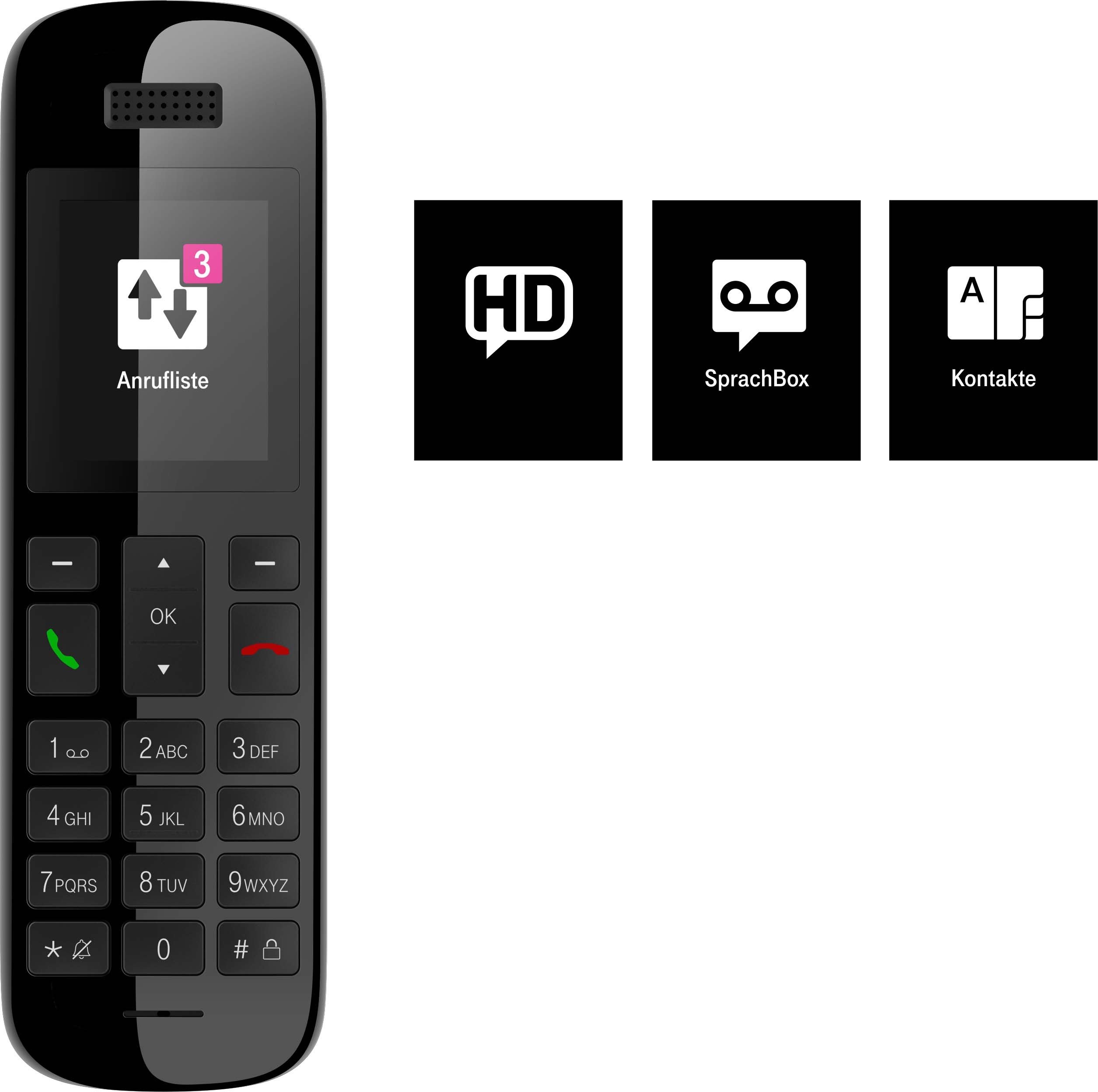 Telekom 40274678 Speedphone 10 Schnurlose Telefon schwarz