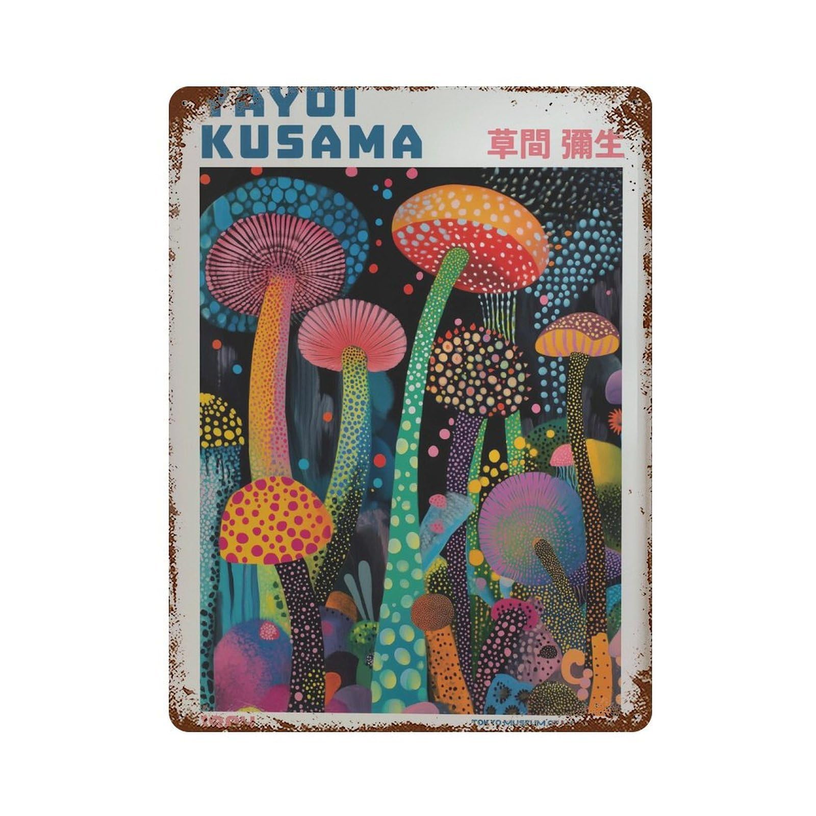 xiaoxiaoshen Yayoi Kusama Modern Exhibition Japandi Livingroom. Maximalist Wall Decor Art Metal Tin Poster Modern Home Decor Art Home Bar Shop Decorations Vintage Sign 40x30cm