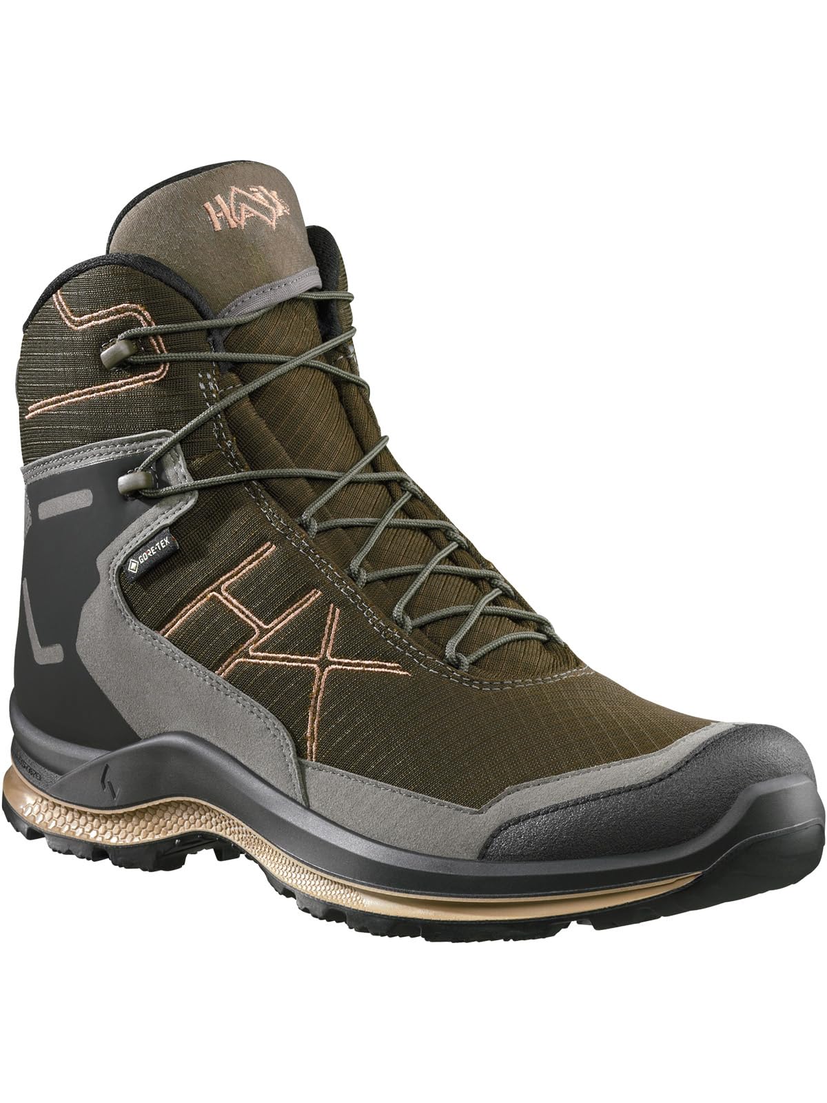HAIX Black Eagle Adventure 3.0 GTX mid/khaki-rock sicherer Halt durch einen mittelhohen Schaft.