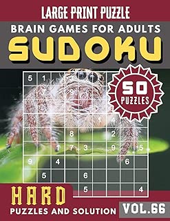 Hard Sudoku Puzzles and Solution: suduko books for adults travel | Hard Sudoku Puzzle books for adults entertainment | Sudoku Maths Book for Adults & ... Brain Games Puzzles Book Large Print Vol.66) - coolthings.us