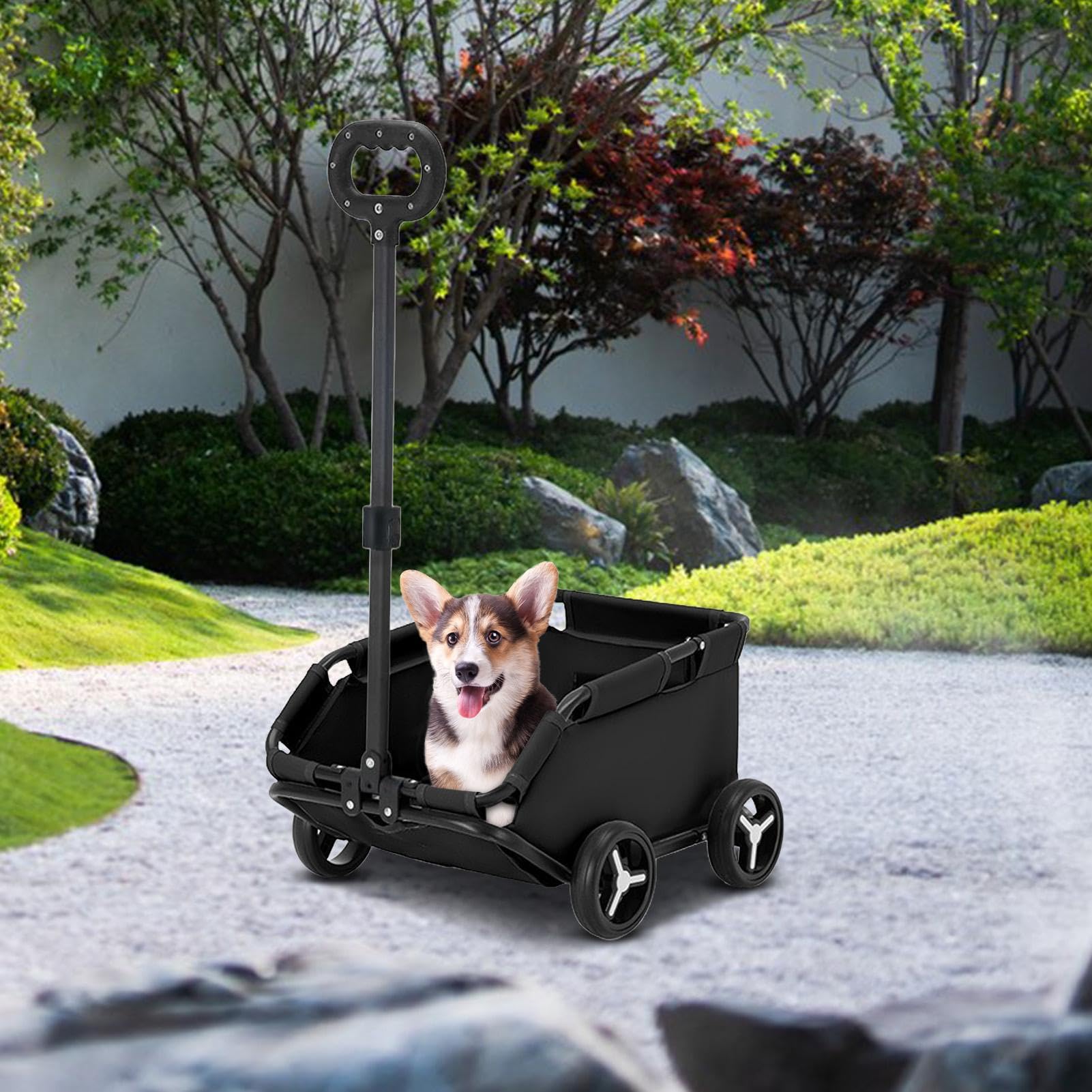 Passeggino per cani – Passeggino per animali domestici compatto | Passeggino per animali domestici con cintura di sicurezza per cani di piccola taglia che li tiene saldamente legati durante le | Passeggino per animali domestici con cintura di sicurezza pe