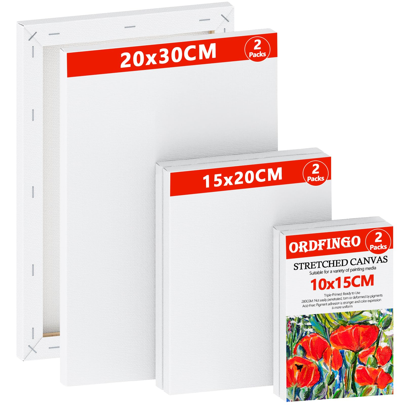 Ordfingo Leinwand zum Bemalen, 280g/m²