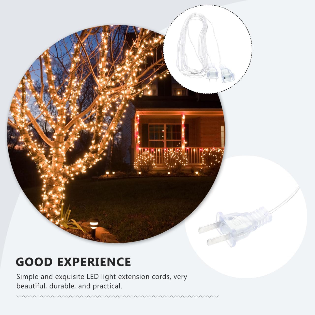 DOITOOL Clear Extension Cord for Led Light Strips Indoor Outdoor Invisible Thin Christmas Light Extension with Us Plug Flexible 2-Pack 6.56Ft
