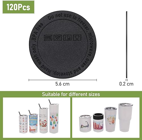 Miniatura 2 de Parte inferior de goma para vasos de sublimación, parte inferior protectora de silicona antideslizante con adhesivo para vasos delgados, botella