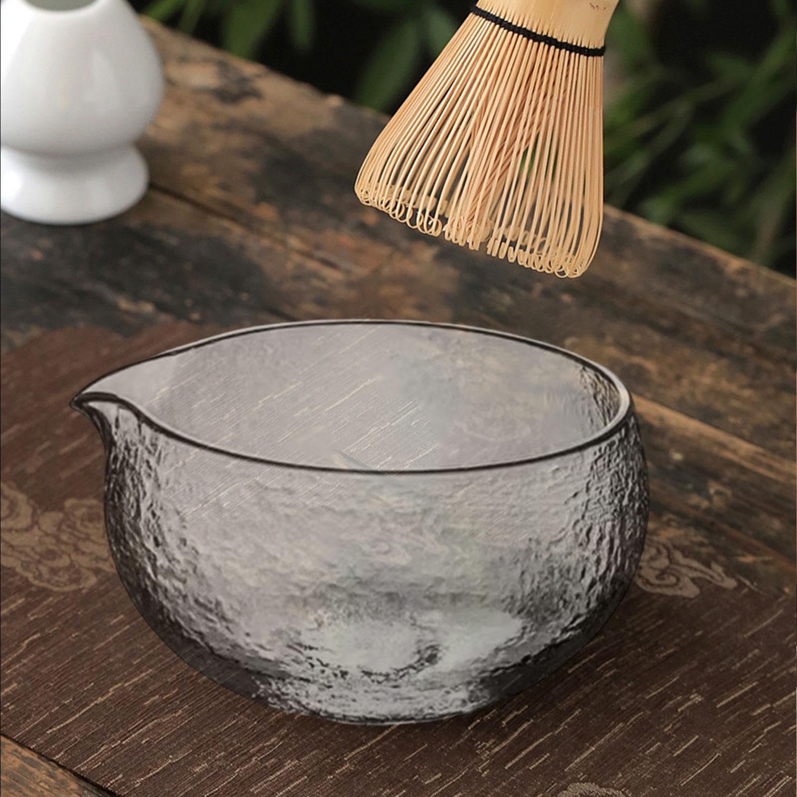 Amagogo Matcha Schale mit Gehämmertem Muster, Matcha Rührschale Aus Klarglas, für, Als Geschenk für Freunde Und Teeliebhaber, Als Geschenk Fü, Style C