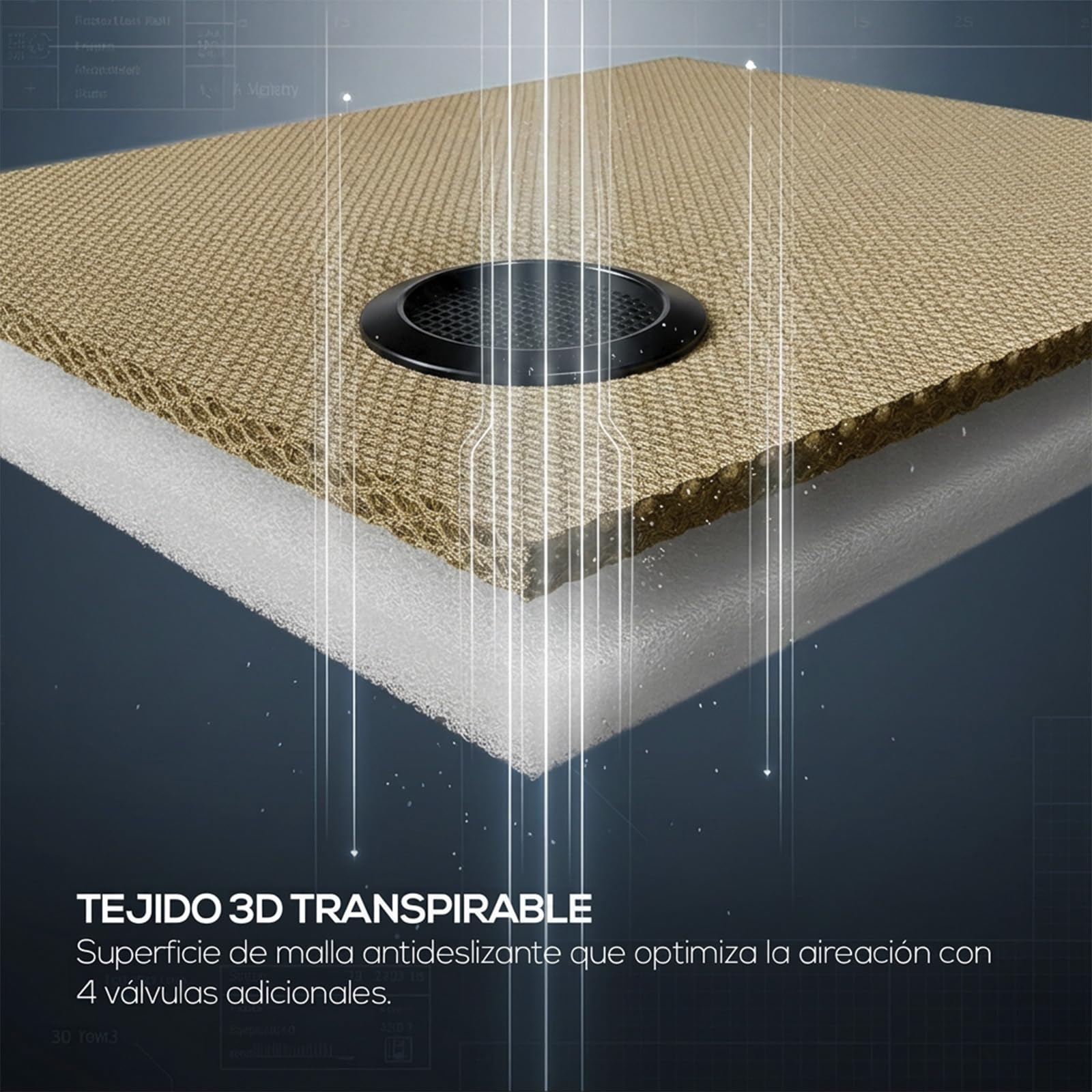 mattfy - Base Tapizada 3D 135 x 190 Beige Extra Resistente con Gran Estabilidad y Barras de Refuerzo, Incluye 6 Patas metálicas roscadas de 25cm