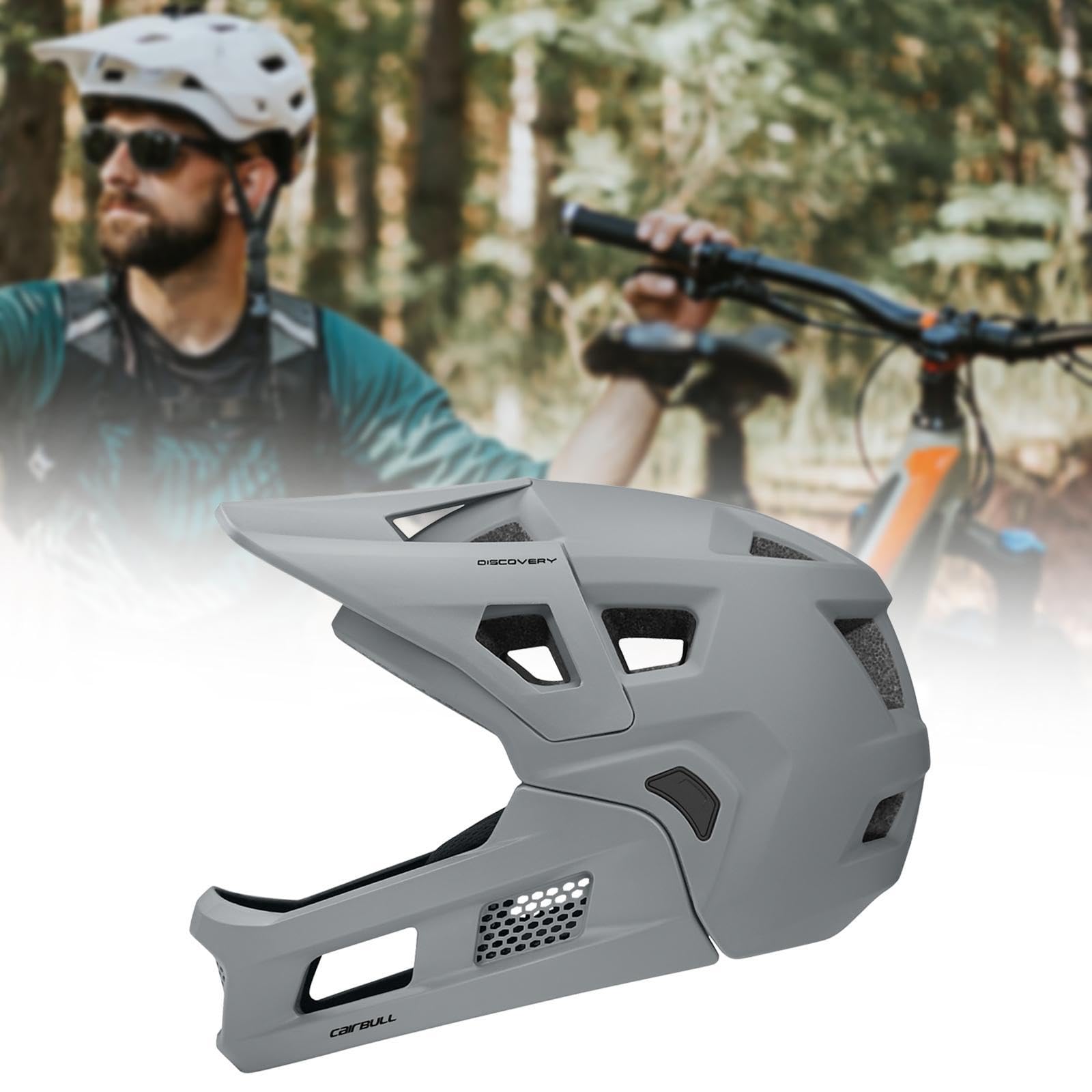 Casco da Mountain Bike Integrale Adulti Leggero con Mentoniera Staccabile, Casco da Ciclismo Traspirante