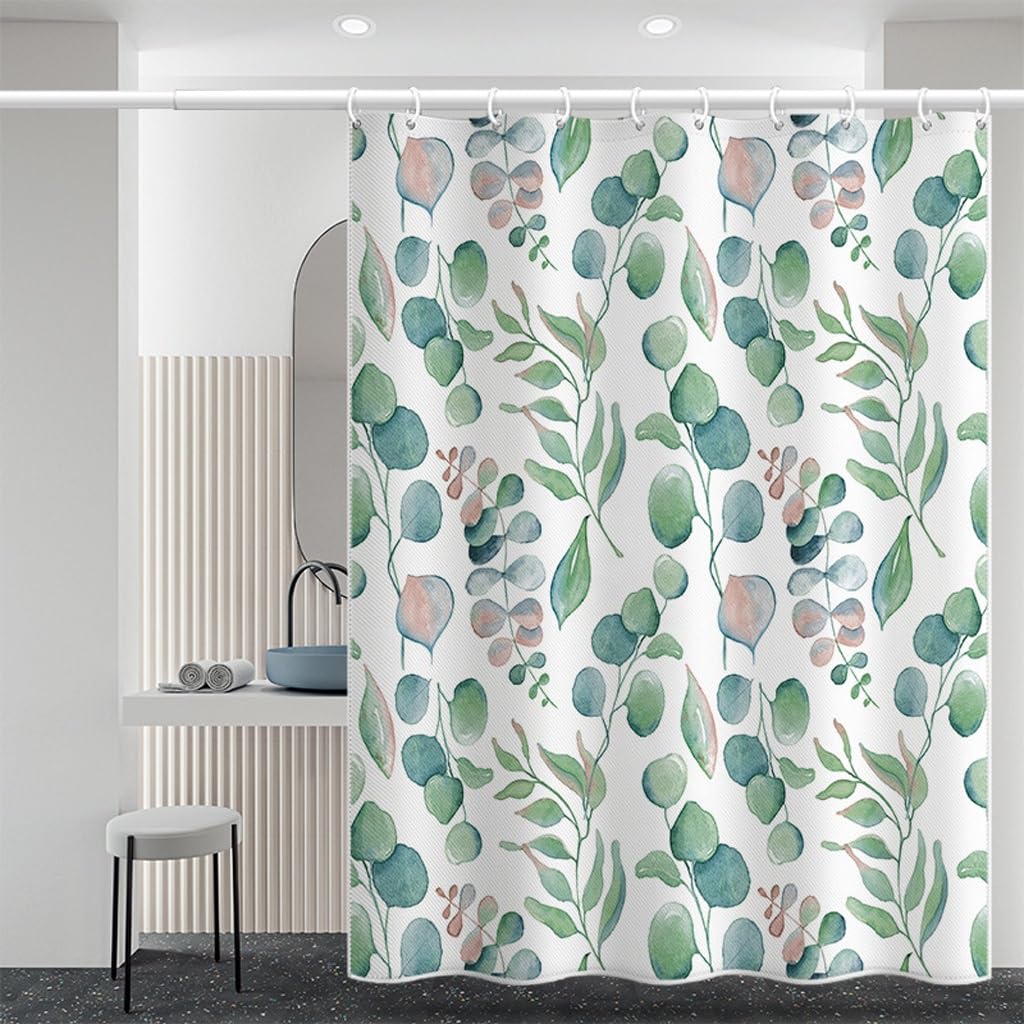 NZPOST Cortina de Ducha de baño Cortinas de bañera Cortina de Ducha Impermeable de poliéster Cortina de Puerta de Inodoro de baño Cortina de partición de baño con Gancho para H