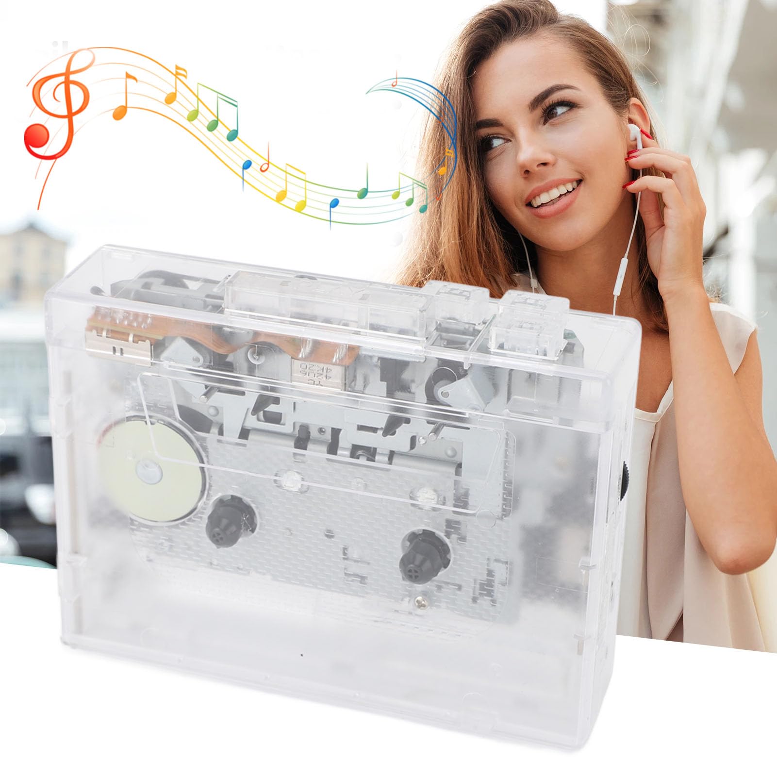 Przenośny Odtwarzacz Kasetowy, Konwerter MP3 Bluetooth, Odtwarzacz Taśm Vintage z funkcją Automatycznego Cofania, Radiem FM i Nagrywaniem Przez USB, Idealny dla Entuzjastów Muzyki