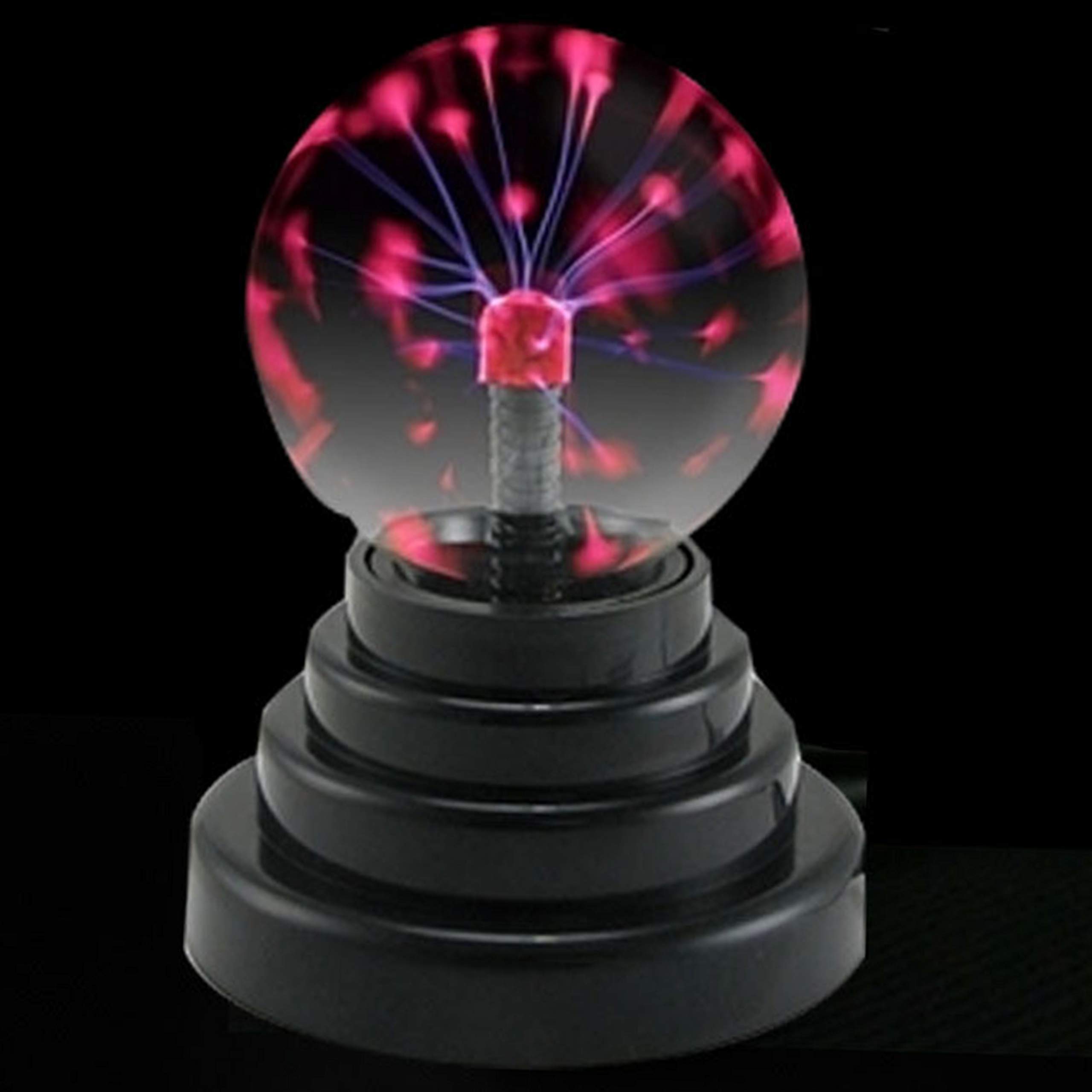 Lampa plazmowa kula - wrażliwa na dotyk magiczna błyskawica lampka nocna na imprezy i wystrój domu - zasilanie USB lub bateryjne - 7 cm