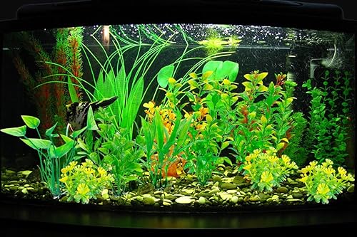 Miniatura 4 de TANOMA Accesorios para pecera, decoración de plantas, plantas artificiales de acuario de plástico para peces, 10 unidades