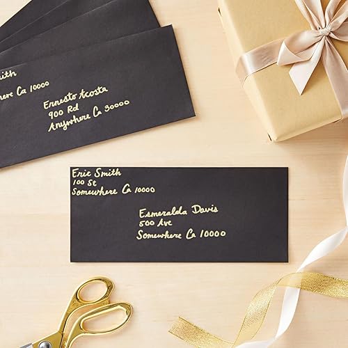 Miniatura 4 de Juvale Sobres negros Sobres de cartas a granel para correos personales y comerciales Solapa cuadrada y sello engomado Paquete de 100 unidades