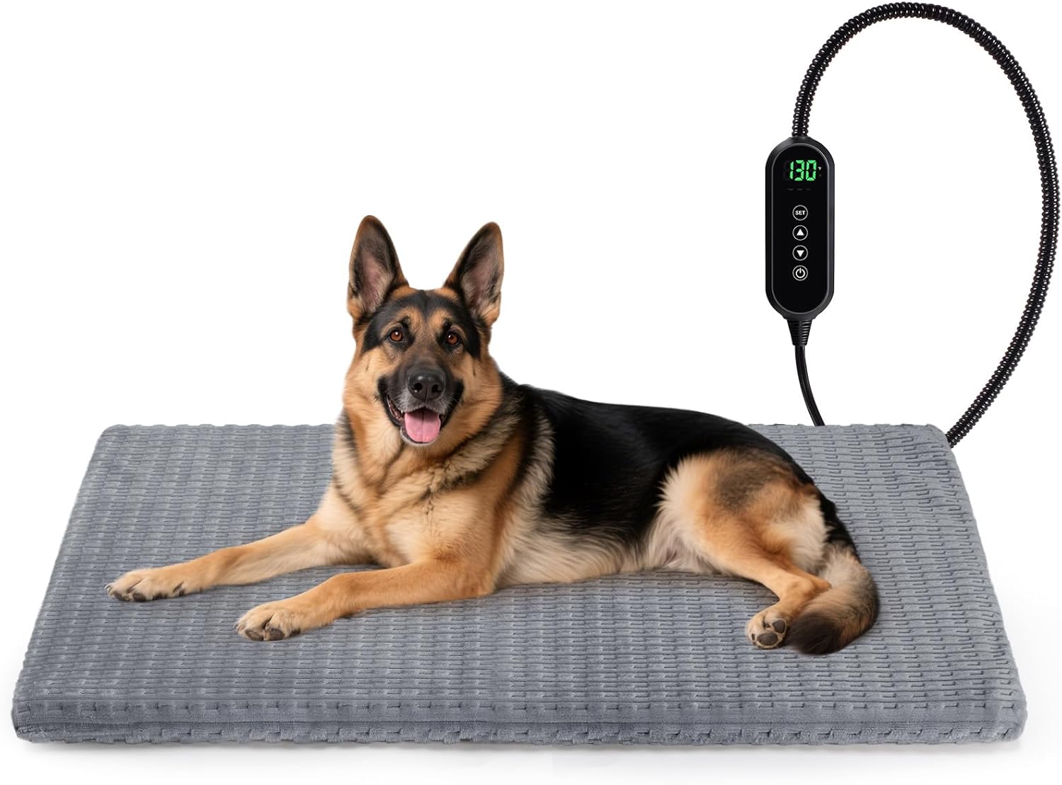 cat heating pad, waterproof heated cat dog bed with adjustable temperature & timer, electric pet mat for indoor cats dogs, chew resistant steel cord?extra large : 47"x28" gray?
