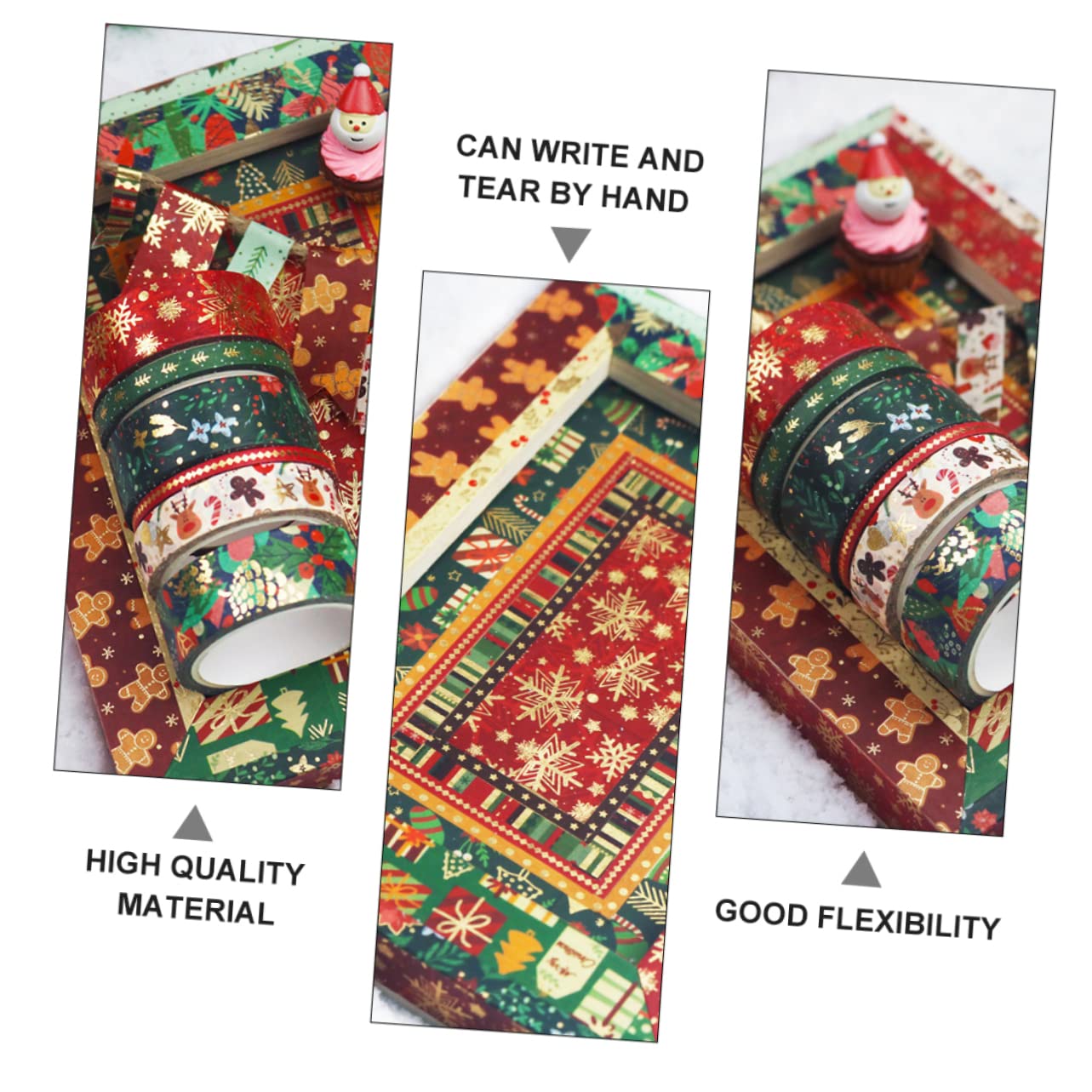 SEWACC 63rollos Cintas Washi Navideñas para Manualidades Decoración Patrones De Navidad para Tarjetas y Atmosfera Festiva