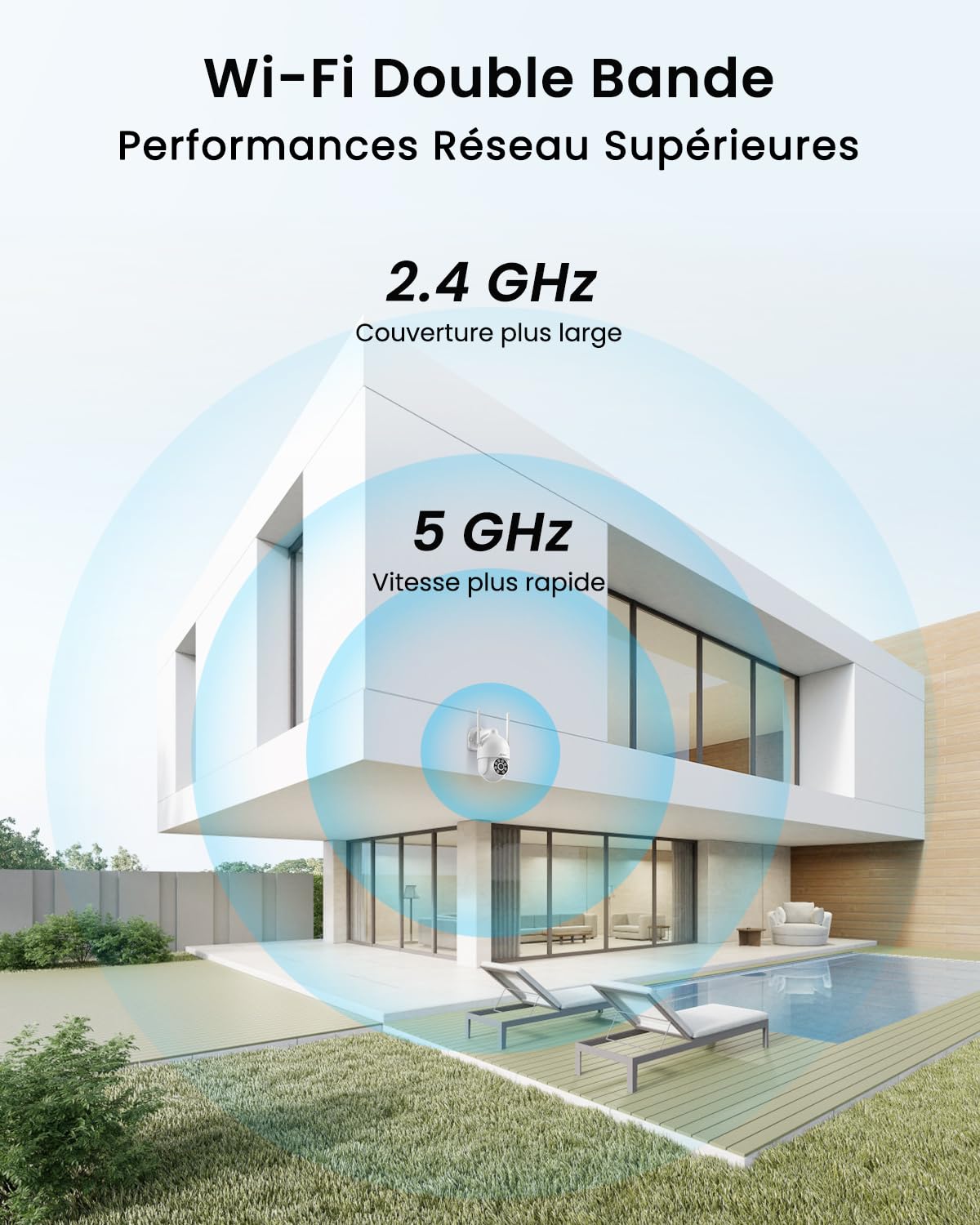 ANRAN 5MP Caméra Surveillance WiFi Extérieure avec Suivi Automatique | Vision Nocturne Couleur 30m, Audio Bidirectionnel, Alerte Instantanée, Détection de Mouvement