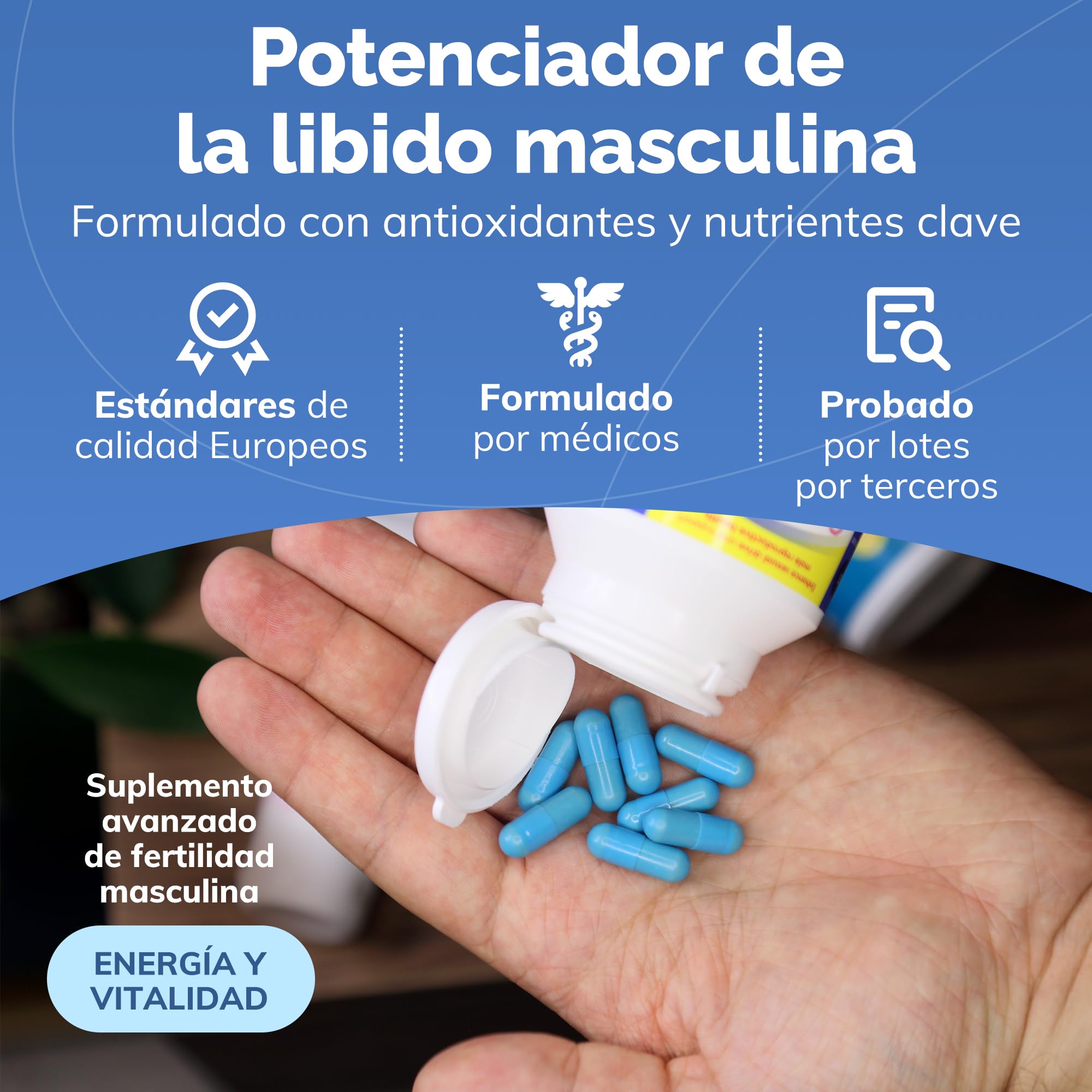 CONCEIVE PLUS Vitaminas para la Fertilidad Masculina con Maca, Selenio, Ácido Fólico, Multivitaminas - Apoyo a la Salud Reproductiva, Producción de Esperma y Aumento del Libido Masculino - 60 Cápsulas