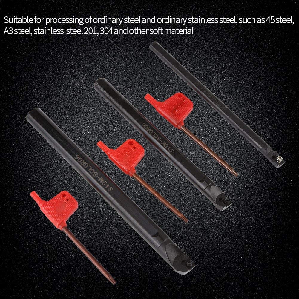 Juego de Herramientas CNC de Torno Soporte de Torno SCLCR Barra de Torsión Interna + 10 Piezas CCMT0602 Insertar + llave de 3 Piezas