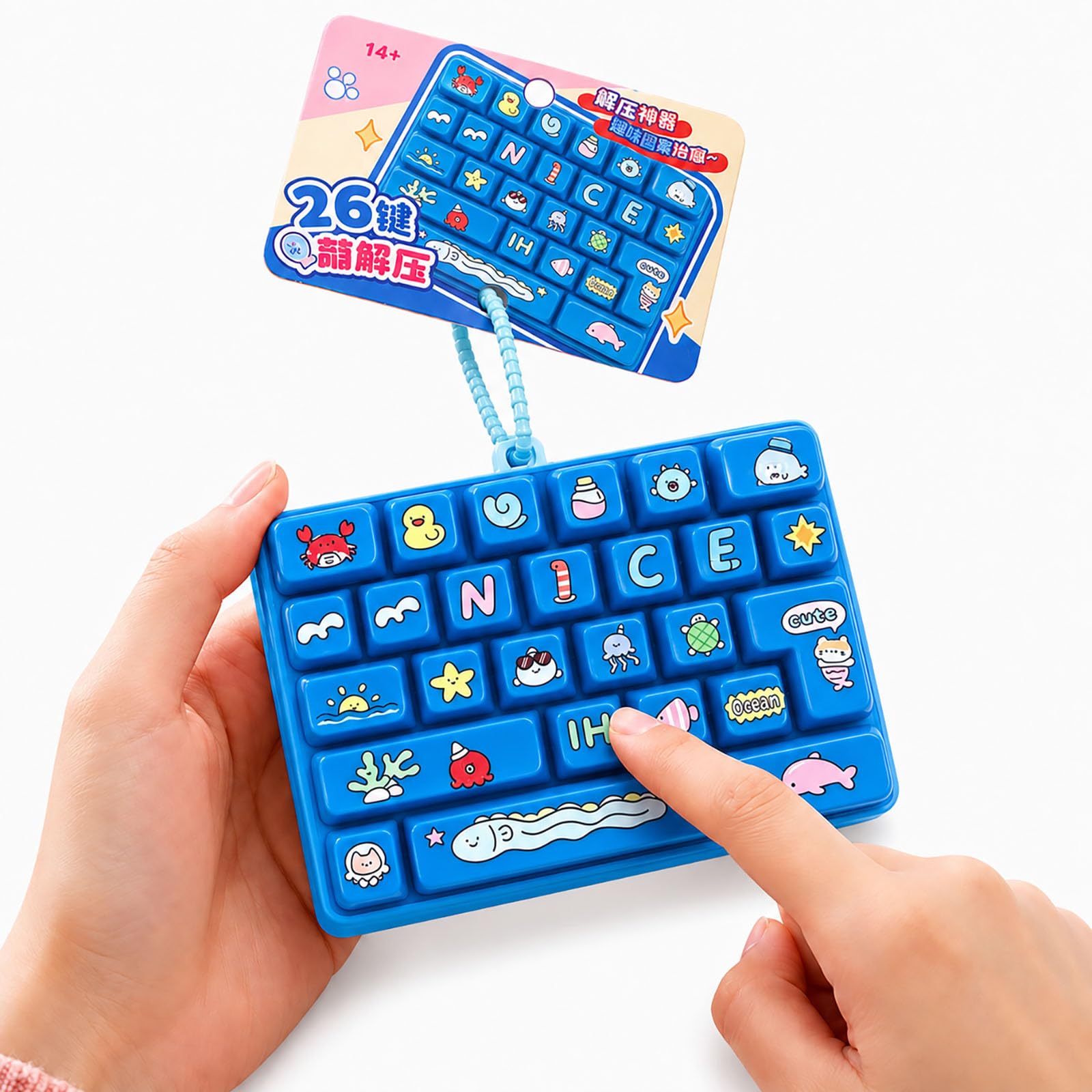 26-Key Keyboard Fidget Toy, Keyboard Fidget Toy Clicker (I)