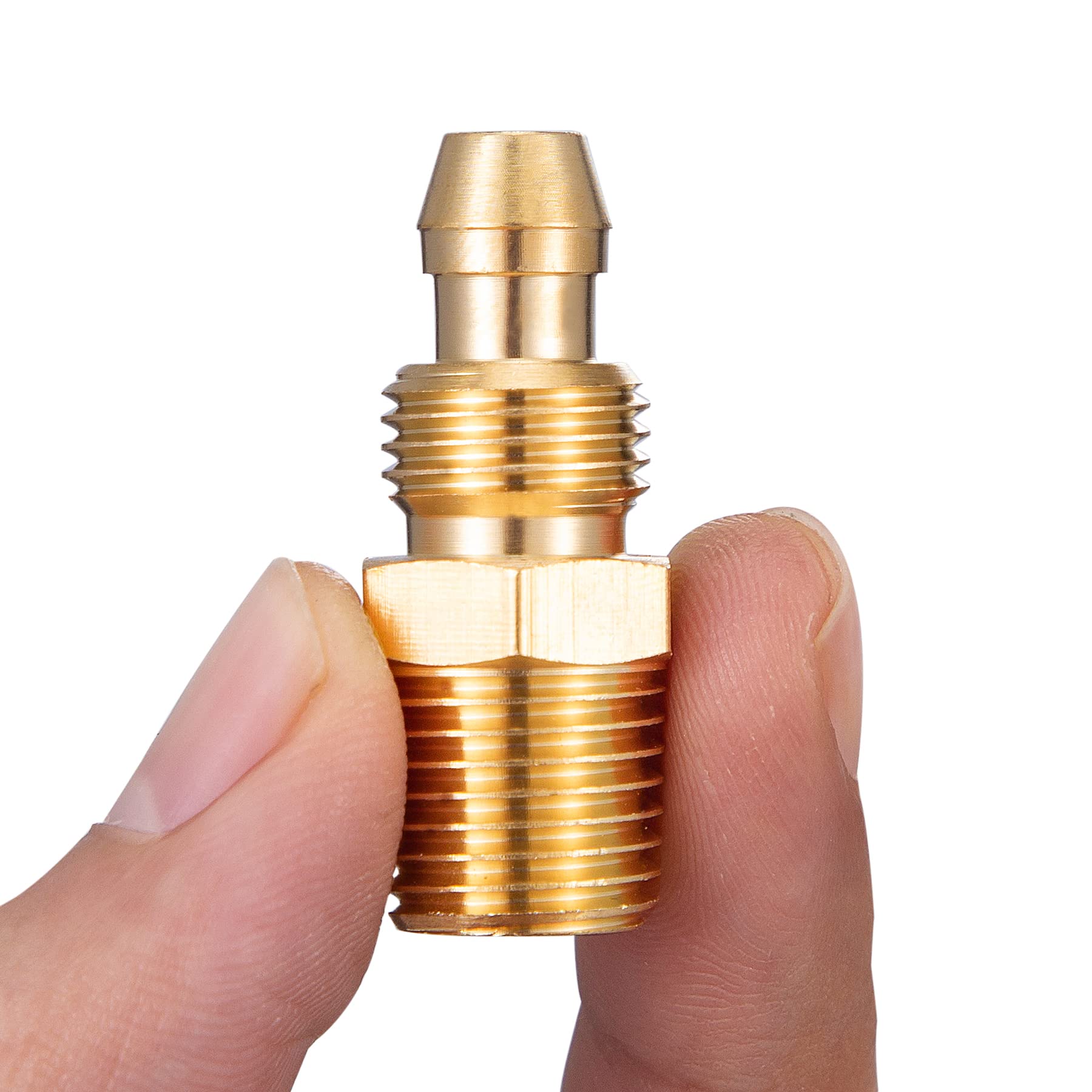 Wysokiej jakości solidny mosiądz, 10 szt. wymiennych złączek wielokrotnego użytku do węża identyfikacyjnego 1/10.2 cm, sztywny NPT (10 szt. 1/4 cala)