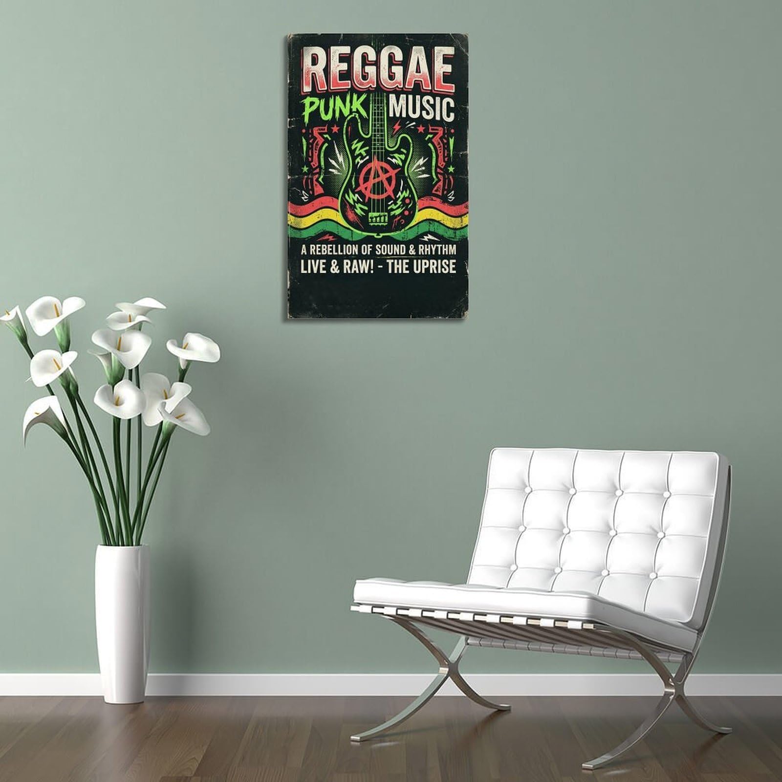 XKUGA Poster con stampa su tela retrò Punksteady Reggae Rebellion Sound Modern, decorazione artistica da parete ideale per la famiglia, la grotta degli uomini, la sala giochi, la camera da letto di