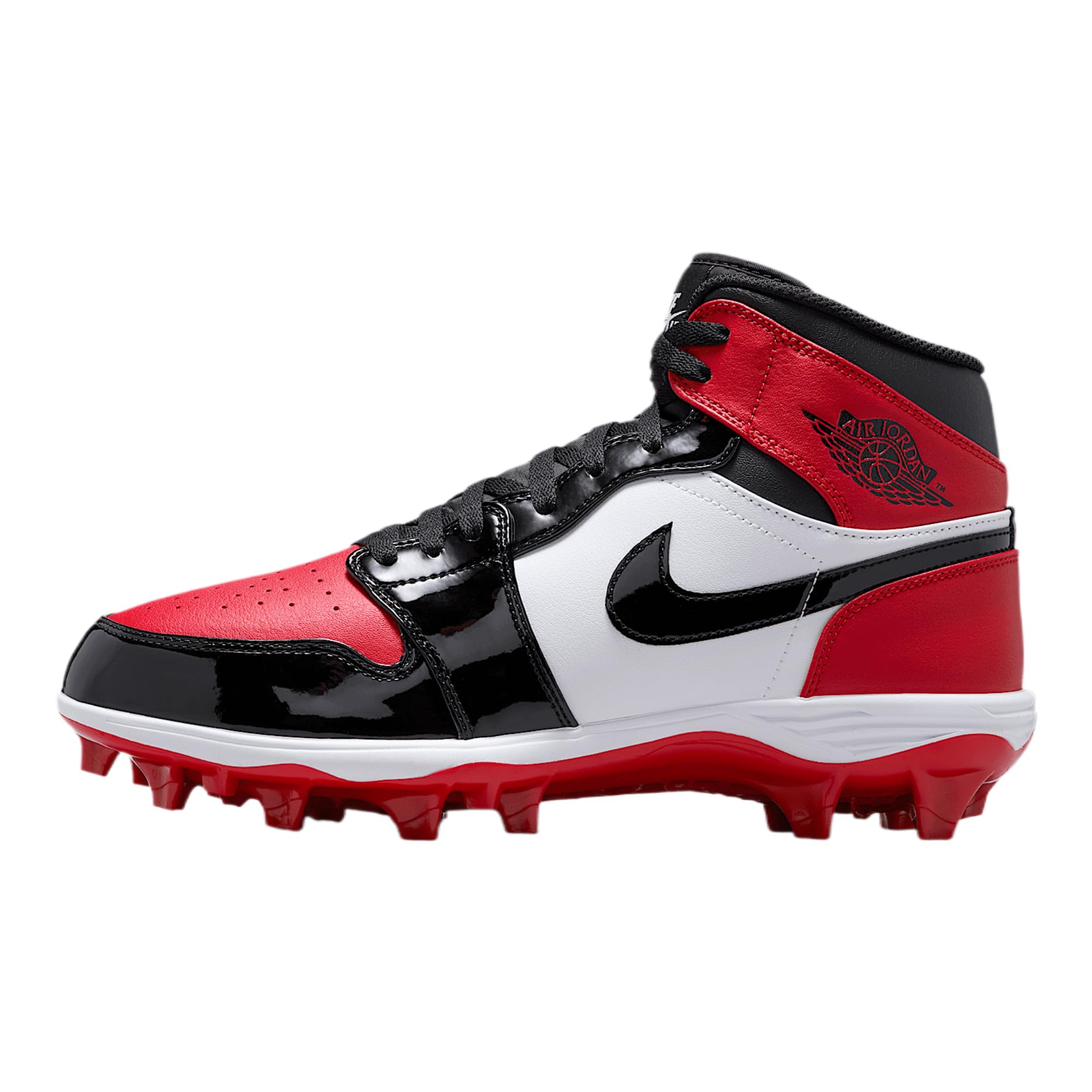 Jordan 1 Mid TD Men's Football Cleat (FJ6805-601, Gym Red/White/Black) Size 11