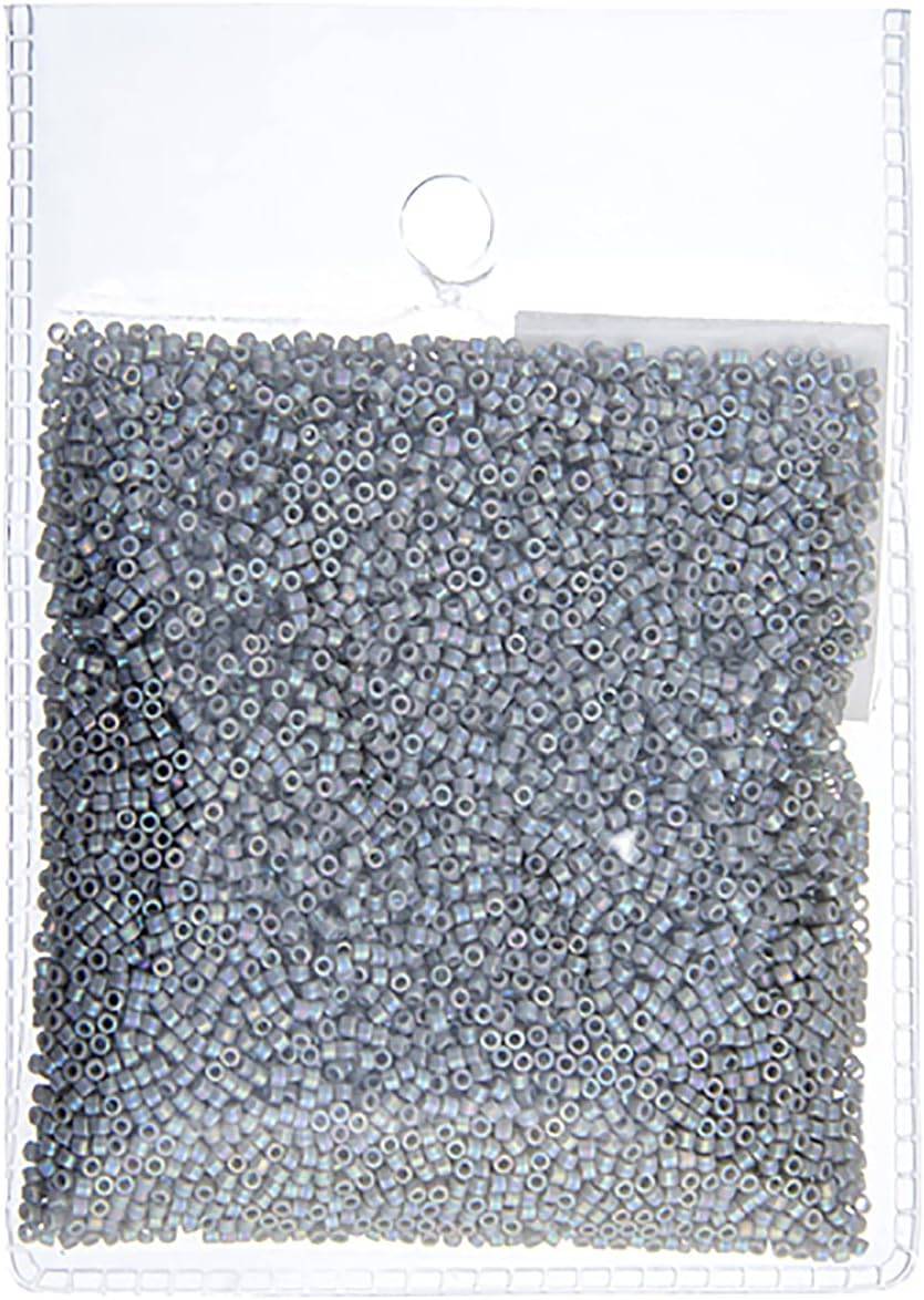 Miyuki Delica 11/0 Grey Ghost Opaque Luster 50gms Bag of Japanese Glass Beads