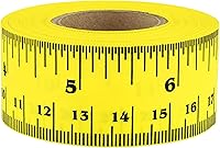 Vista 8 de ChromaLabel Cinta métrica adhesiva de 12 pulgadas, cinta métrica plana para carpintería, oficina y regla escolar, cinta métrica blanca