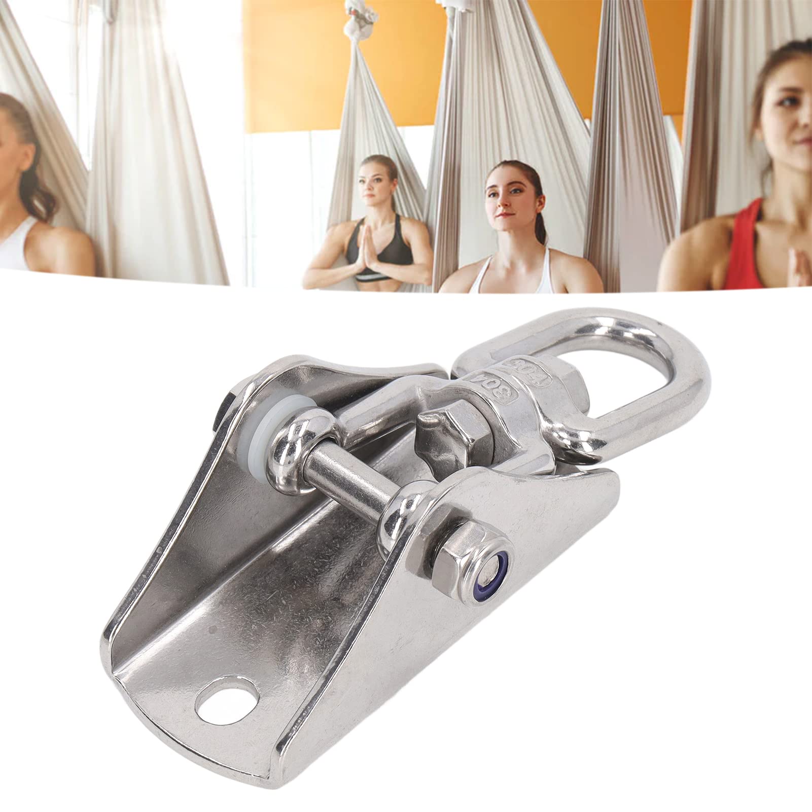 Leapiture Swing Hanger Stainless Steel Suspension Hook 360 Degree Swing Hanger Carabiner Hook Hammock Hooks Heavy Duty Hammock Chair Hanging Kit for Hammock Chair Stand Seat Tree Yoga Gym - Image 3