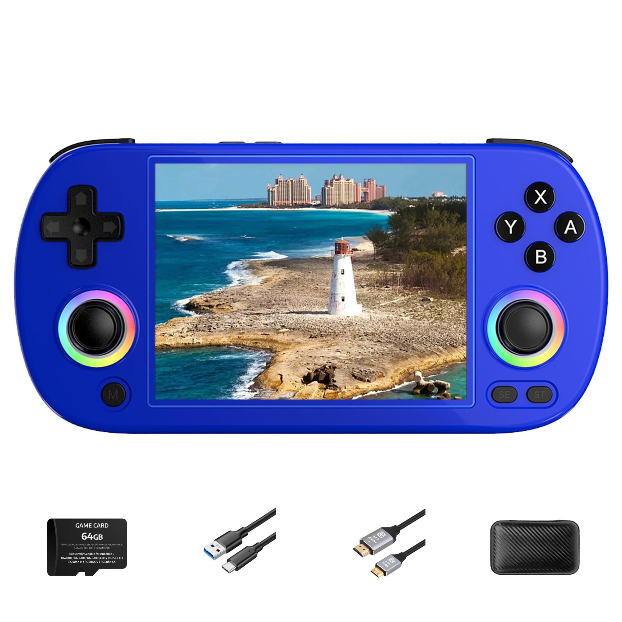 RG40XX H Handheld Game Console 35 Emulators 18K Preloaded Games WiFi & Bluetooth Retro Gaming Console Kids Video Game Console Plug & Play Machine Gifts for Boys & Men (Blue-64GB)