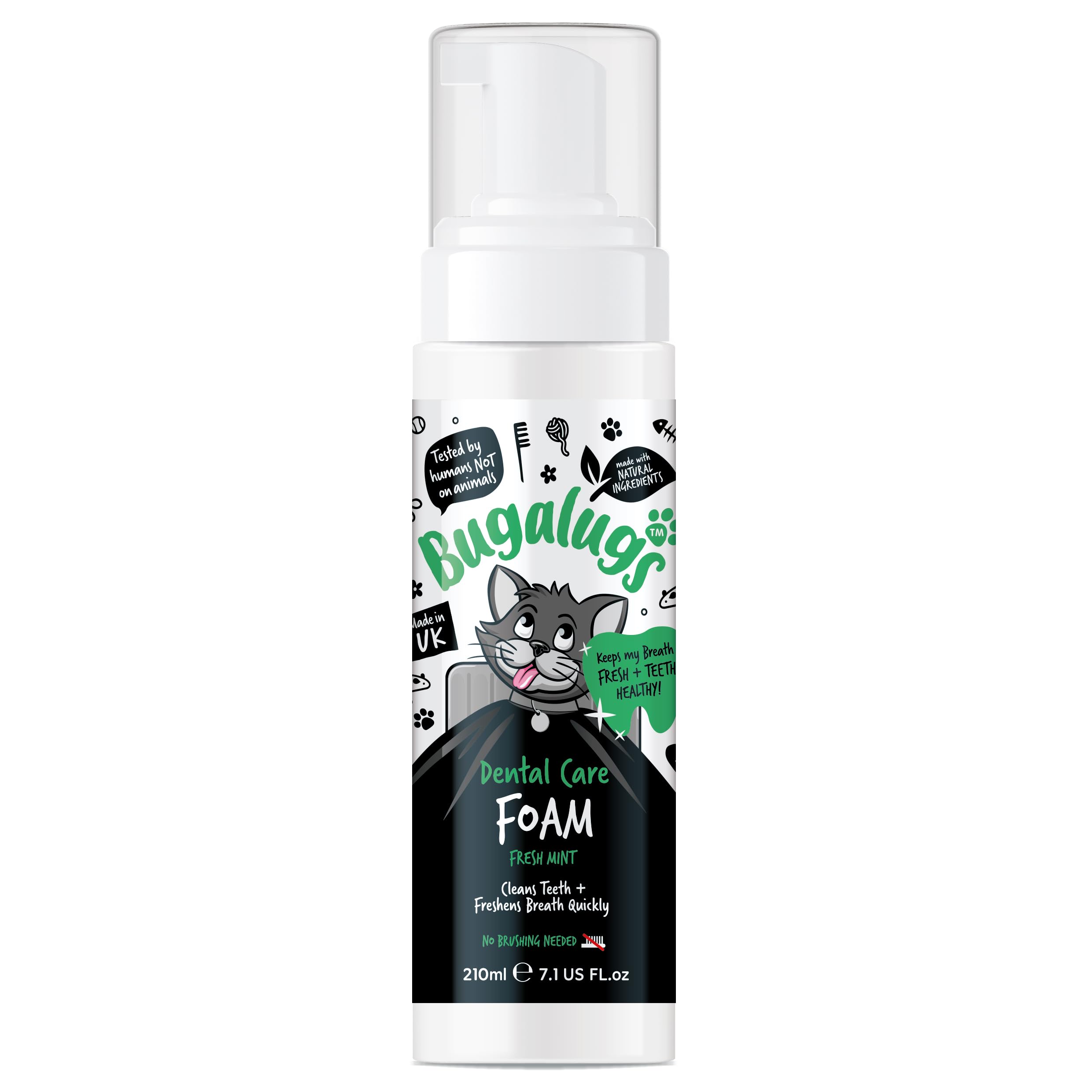 BUGALUGS Cat Dental Care Breath Freshener Foam Cat Mouthwash