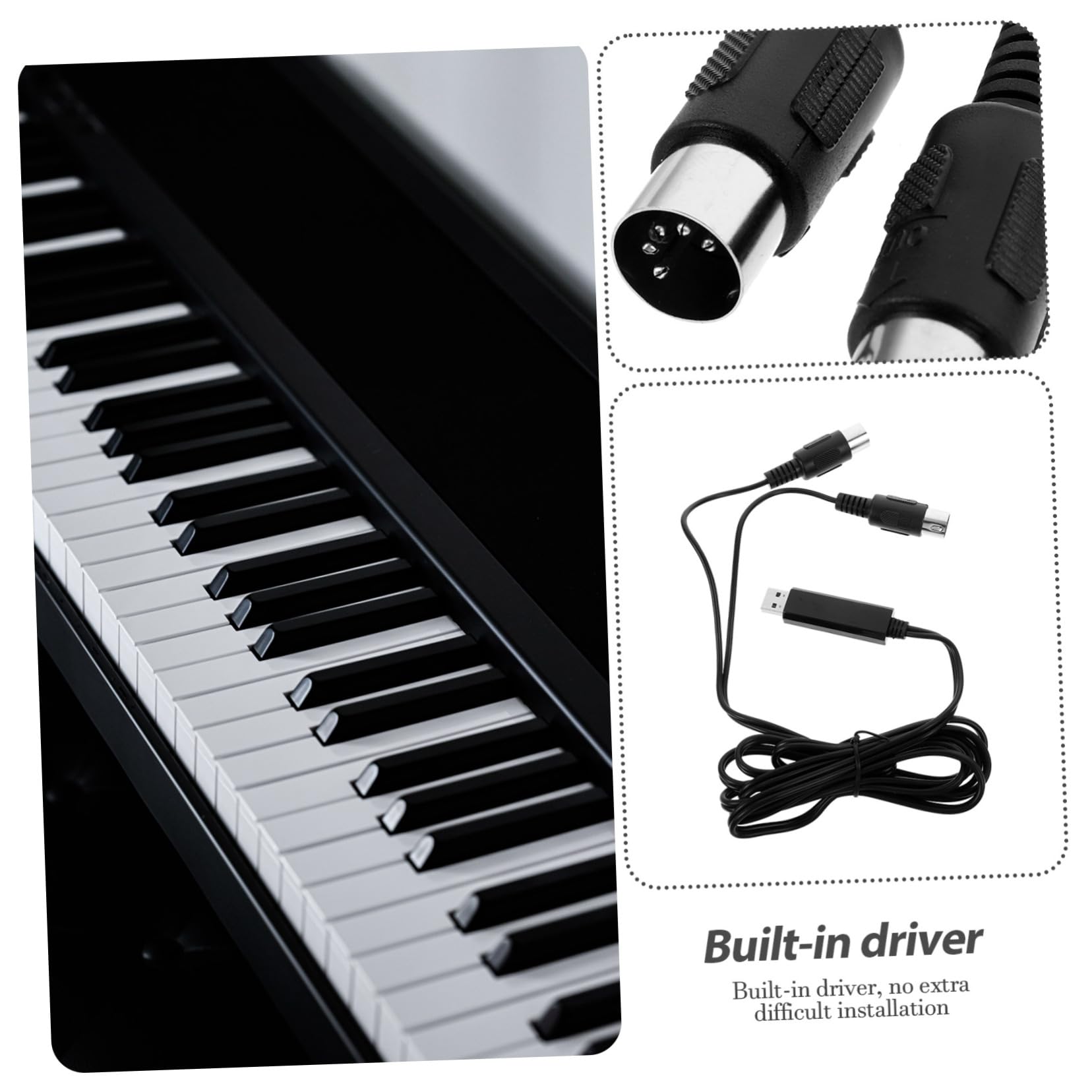 3stücke Piano Keyboard Adapter Kabel Usb In-out Midi Kabel Professionelles Verbindungskabel Für Elektronische Musikinstrumente Kompatibel Mit Macos Installieren