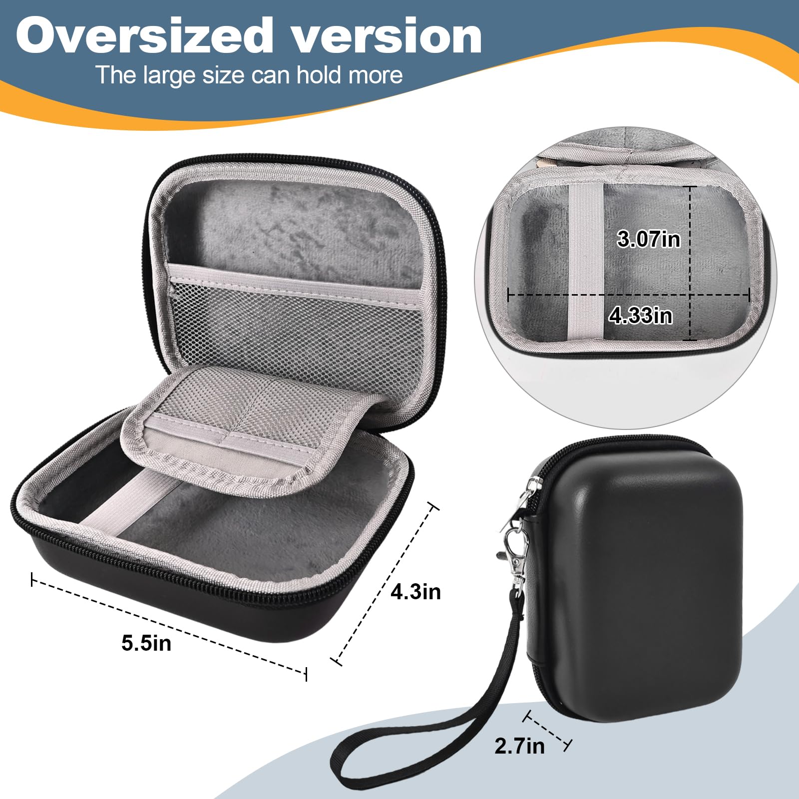 Waterproof Digital Camera Case,Suitable for Kodak Pixpro Fz45/Fz55/Canon Powershot Elph 360 Case/G7x/Ixy/Laser Printer/Camkory/Masterbee/Sony Cyber-shot DSC-RX100,Rose Gold camera case (Black)