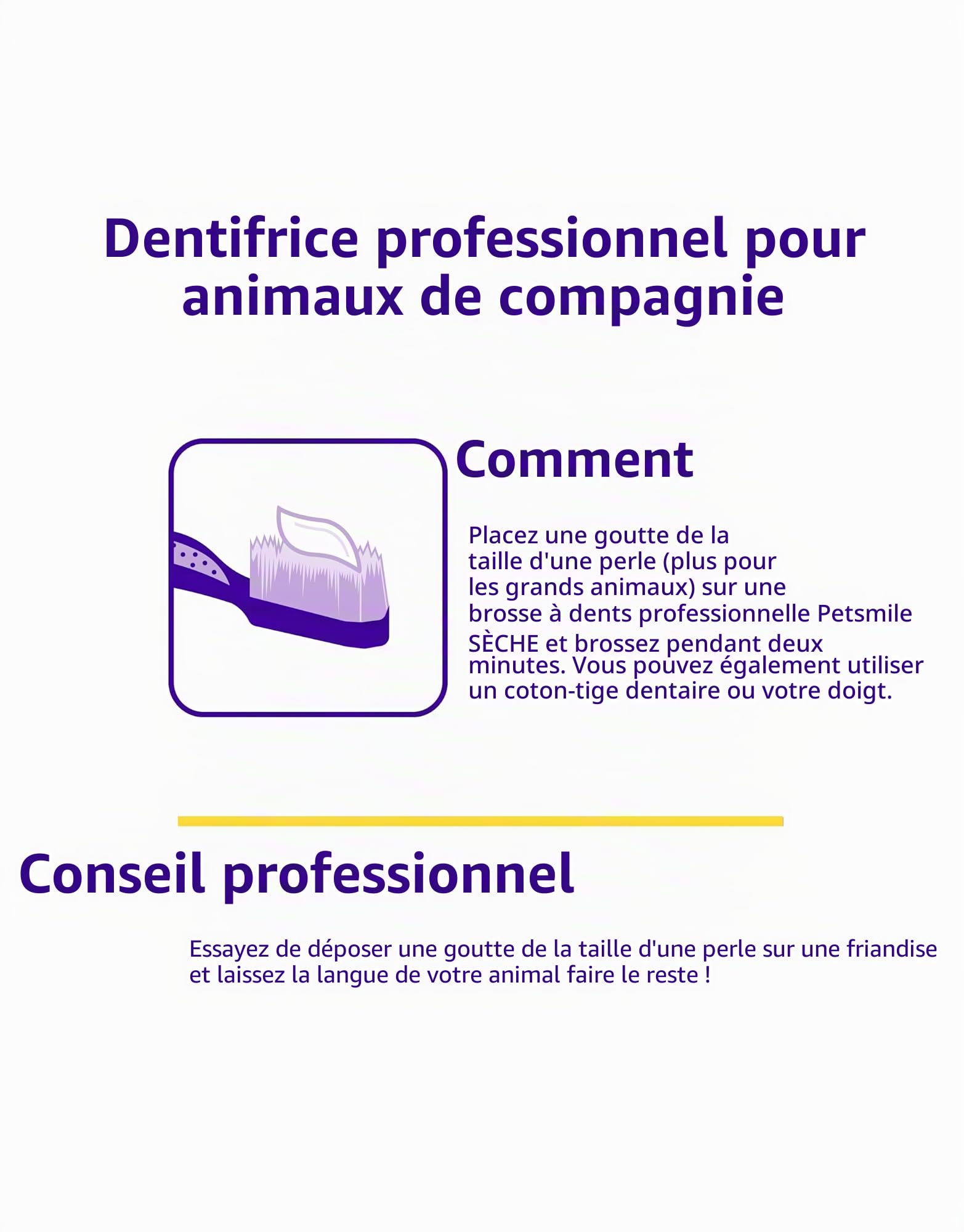 petsmile Brosse à dents professionnelle pour animaux de compagnie – Brosse à dents brevetée à 45° pour chats et chiens de petite et grande taille – Accessoires pour animaux de compagnie pour soins