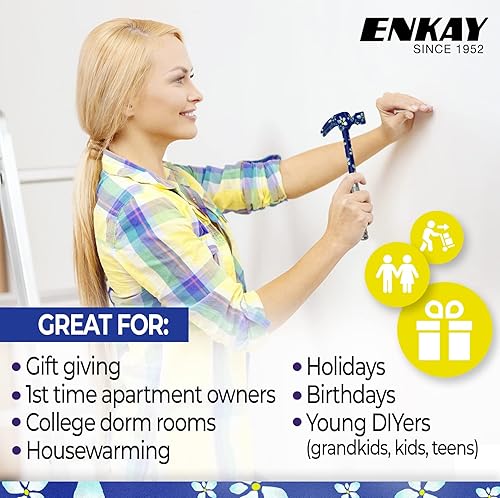 Miniatura 6 de ENKAY - Martillo y destornillador floral 6 en 1, herramienta multifunción de martillo de garra con estampado de flores (patrón 4)