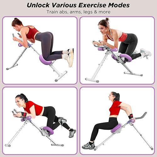 Miniatura 8 de Máquina de abdominales, equipo de entrenamiento abdominal ajustable, máquina de abdominales y sentadillas para entrenamiento de estómago, entrenador