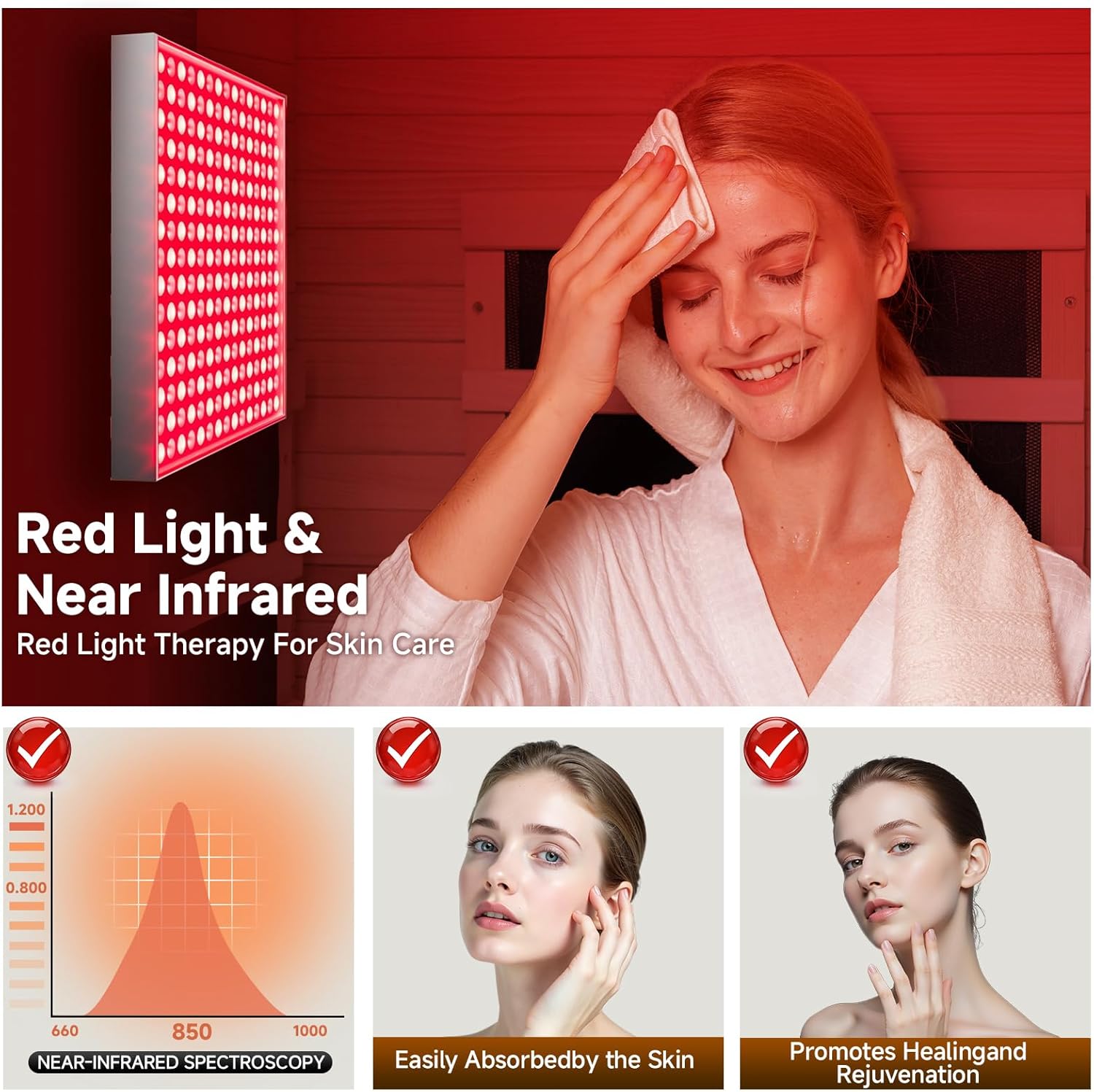 springspa Infrared Sauna for Home, 1 Person Home Sauna with Red Light Therapy, Canadian Hemlock Wooden Dry Saunas Room with Bluetooth Speakers, 1178 W/120V, 15 Minutes Pre-Warm up springspa Infrared Sauna for Home, 1 Person Home Sauna with Red Light Therapy, Canadian Hemlock Wooden Dry Saunas Room with Bluetooth Speakers, 1178 W/120V, 15 Minutes Pre-Warm up