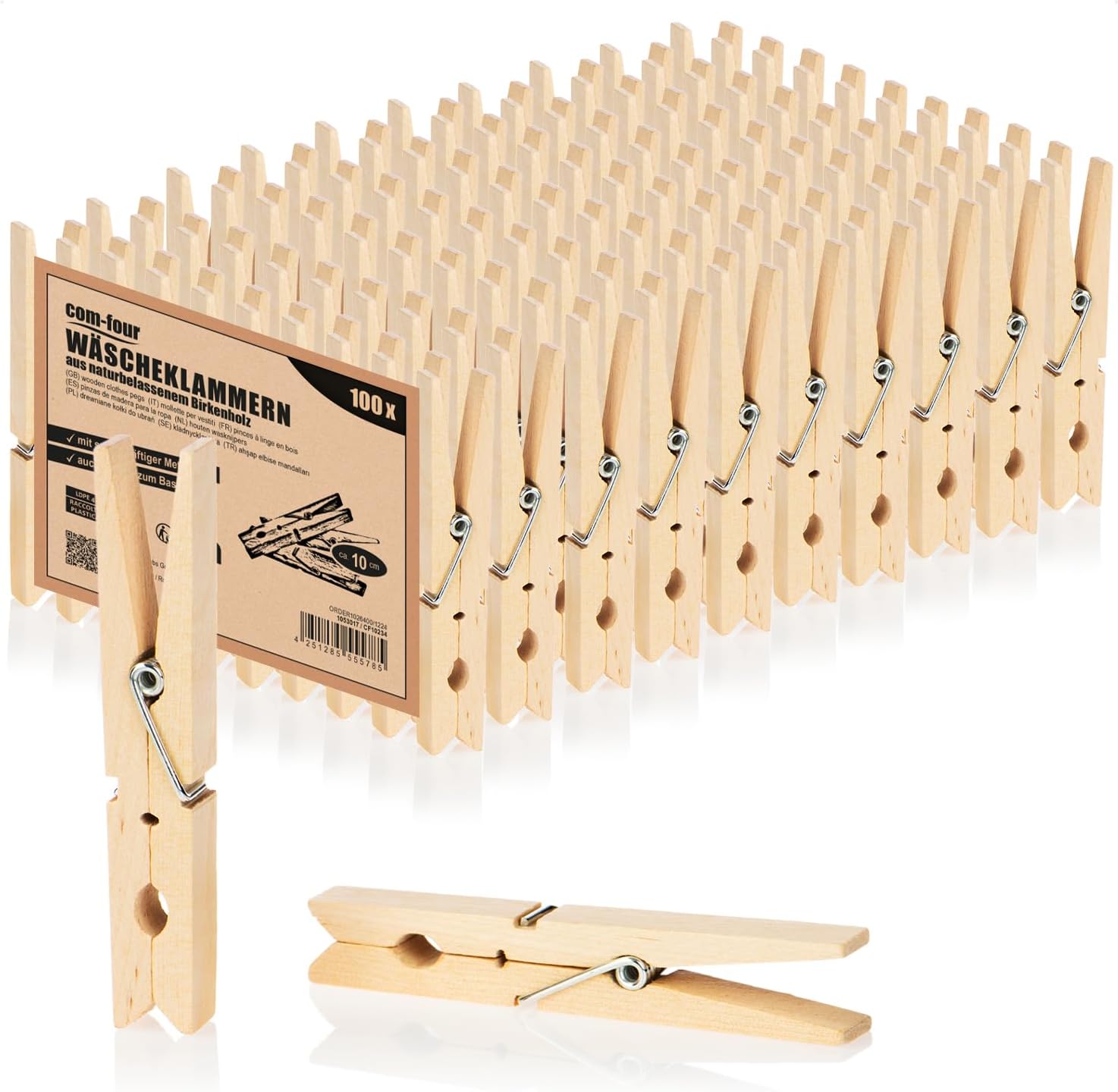60 XXL Jumbo Strong Wooden Clothes Pegs For Washing Line Arts Craft ...