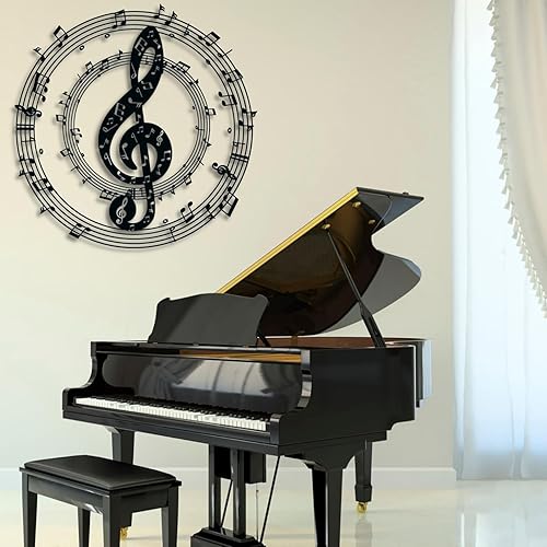 Miniatura 5 de Decoración de pared de metal, arte de pared de notas musicales, notas musicales de arte para pared, notas musicales de arte de pared de metal,