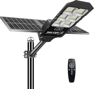 COORHEIX 800W Solar Street Light ,Solar Lamp Outdoor Security Led Flood Lights Pole Light Dusk to Dawn Remote Control with Motion Sensor 43000 Lumens for Parking Lot,Stadium,Pathway,Yard,Roadway