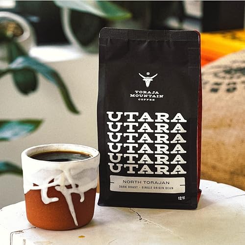 Miniatura 4 de Toraja Mountain Coffee Utara, café indonesio, bajo ácido, edición limitada, tostado oscuro, café en grano entero, 12 onzas