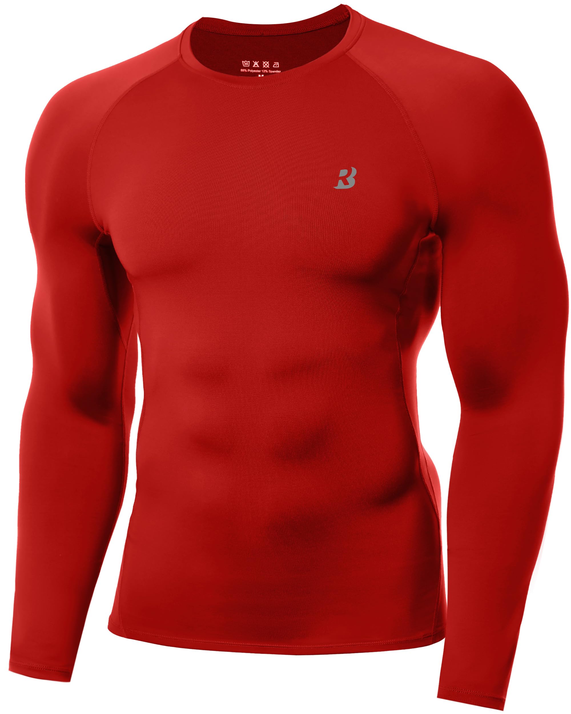 Roadbox Kompressionsshirt Herren Langarm, Atmungsaktiv, Schnell Trocknend, Funktionsshirt für Fitness, Fußball & Outdoord