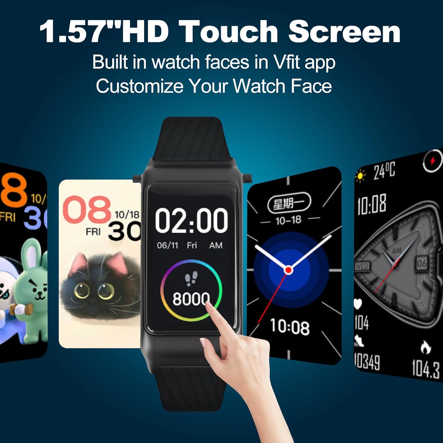 Smart Watch with Earbuds (Answer/Make Calls) 2-in-1 Bluetooth Watch 100+ Sport Modes Fitness Watch for Women Men 1.57’ Casual image 6 of 7 B0D7P6BVVT