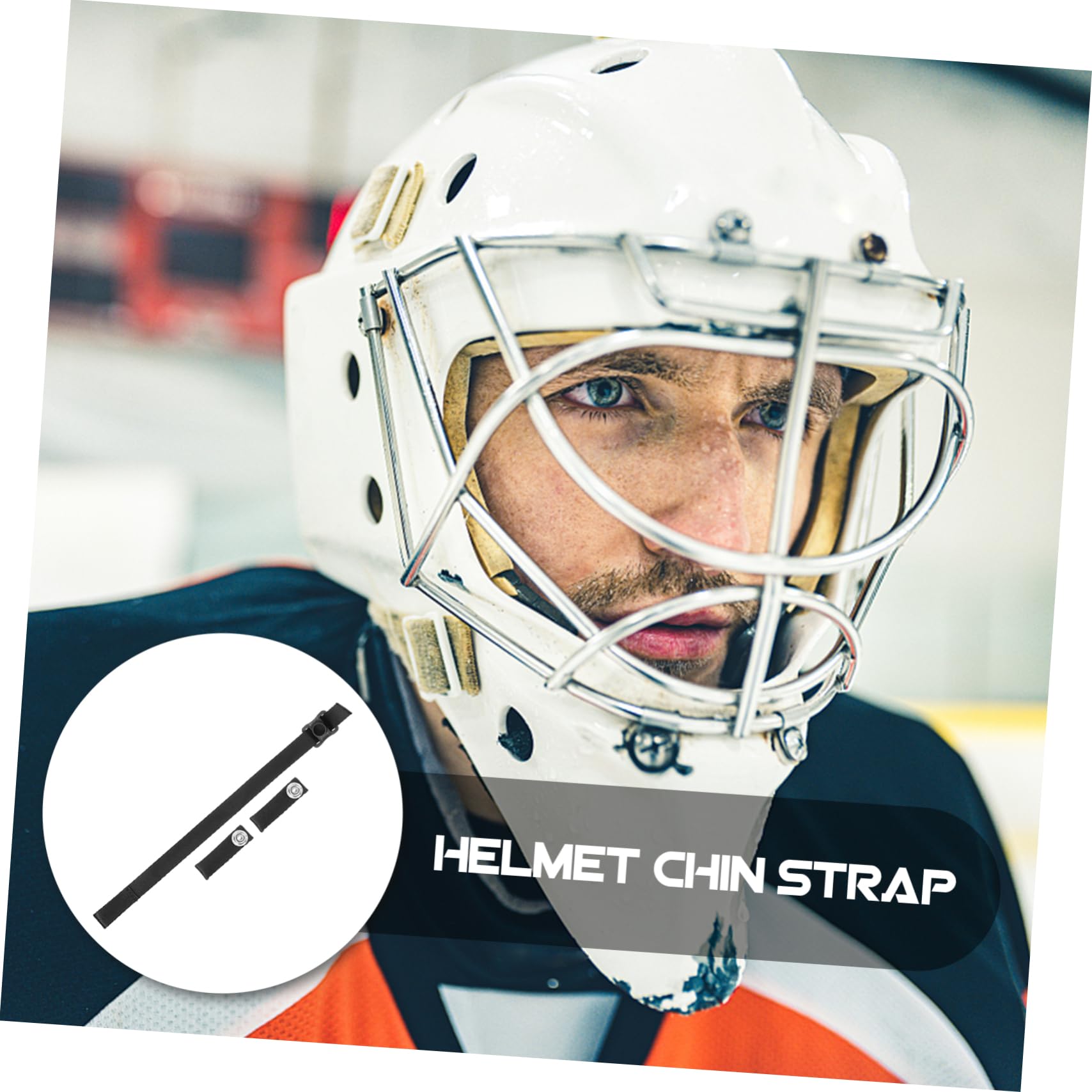 TOYANDONA Correa de Barbilla para Casco de Hockey y Portátil Material de Poliéster Resistente y Transpirable Compatible con Casco de Hockey y Otros