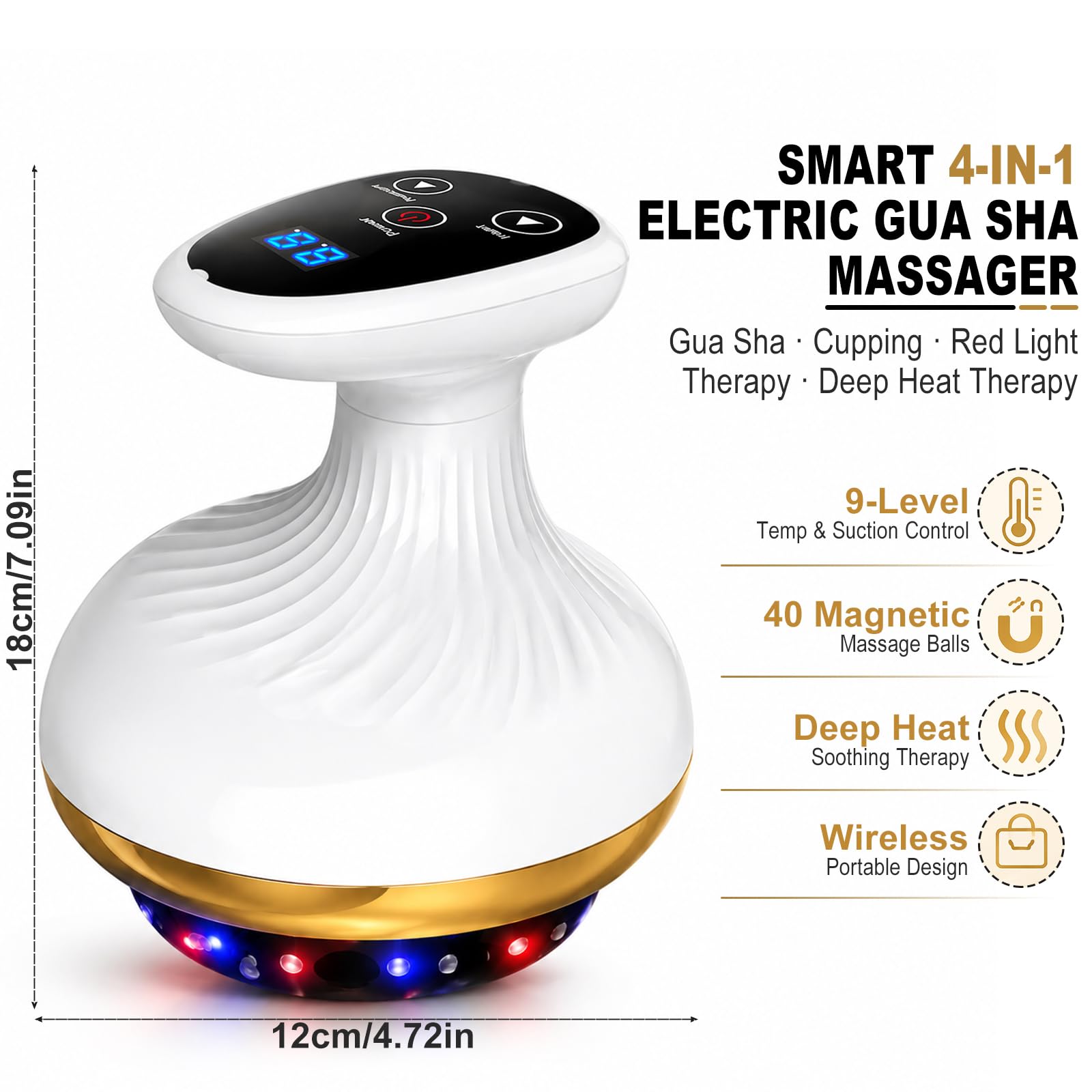 Vacuvia - Masajeador de celulitis 4 en 1 al vacío Gua Sha eléctrico