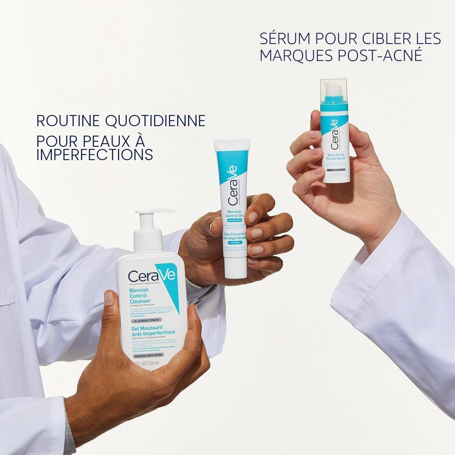 CeraVe Blemish Control Lot de 2 nettoyants pour le visage – 2 % d'acide salicylique et de niacinamide – Gel nettoyant quotidien anti-imperfections pour peaux grasses et sujettes aux imperfections 473