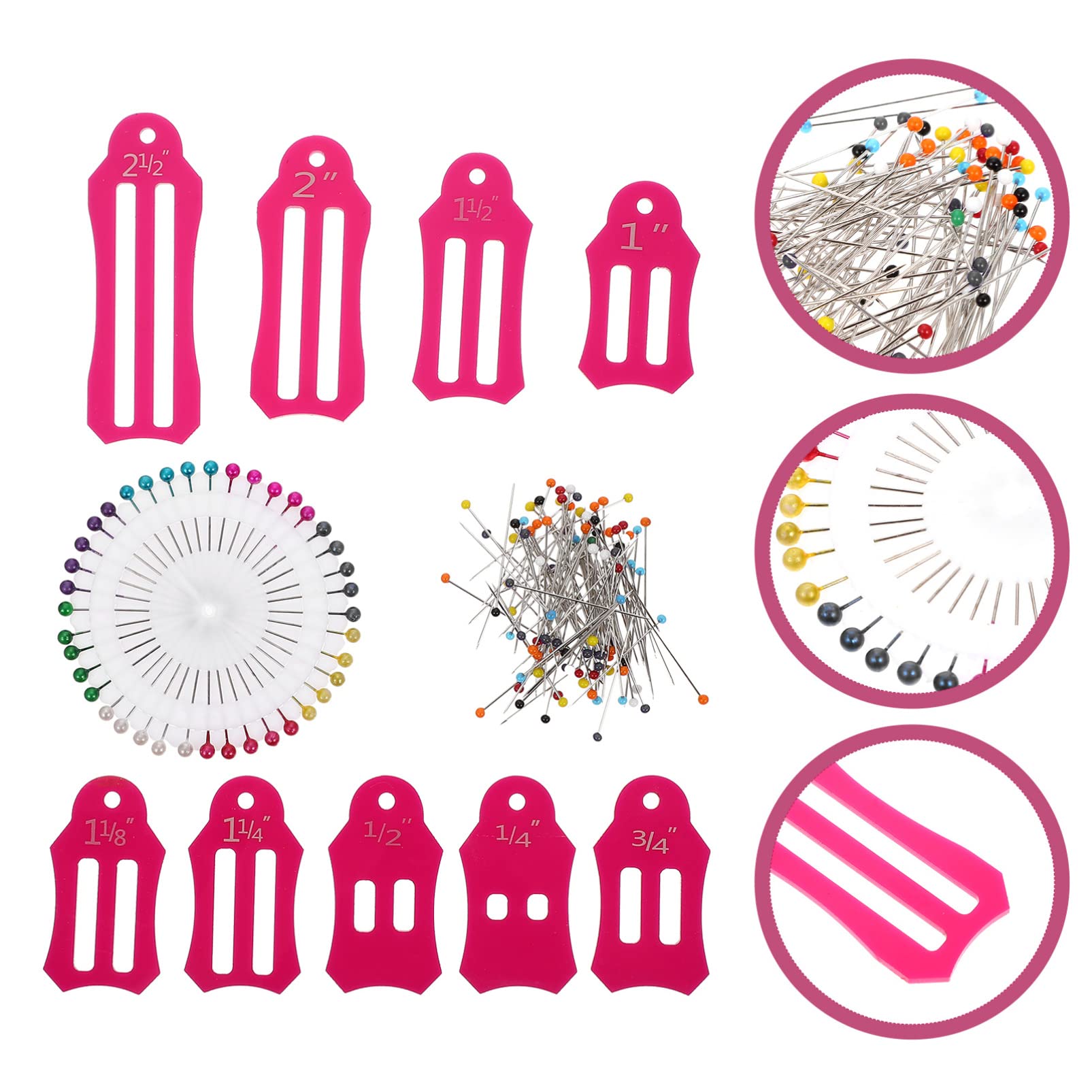 Hemobllo 5sätze Nähpins Mit Faltbarem Maßband Und Bunten Positionierungsperlen Teiliges Set Für Quilting Und Kreative Nähprojekte Langlebig Und Praktisch